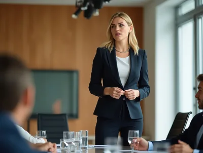 Professional Businesswoman Leading A Corporate Boardroom Meeting