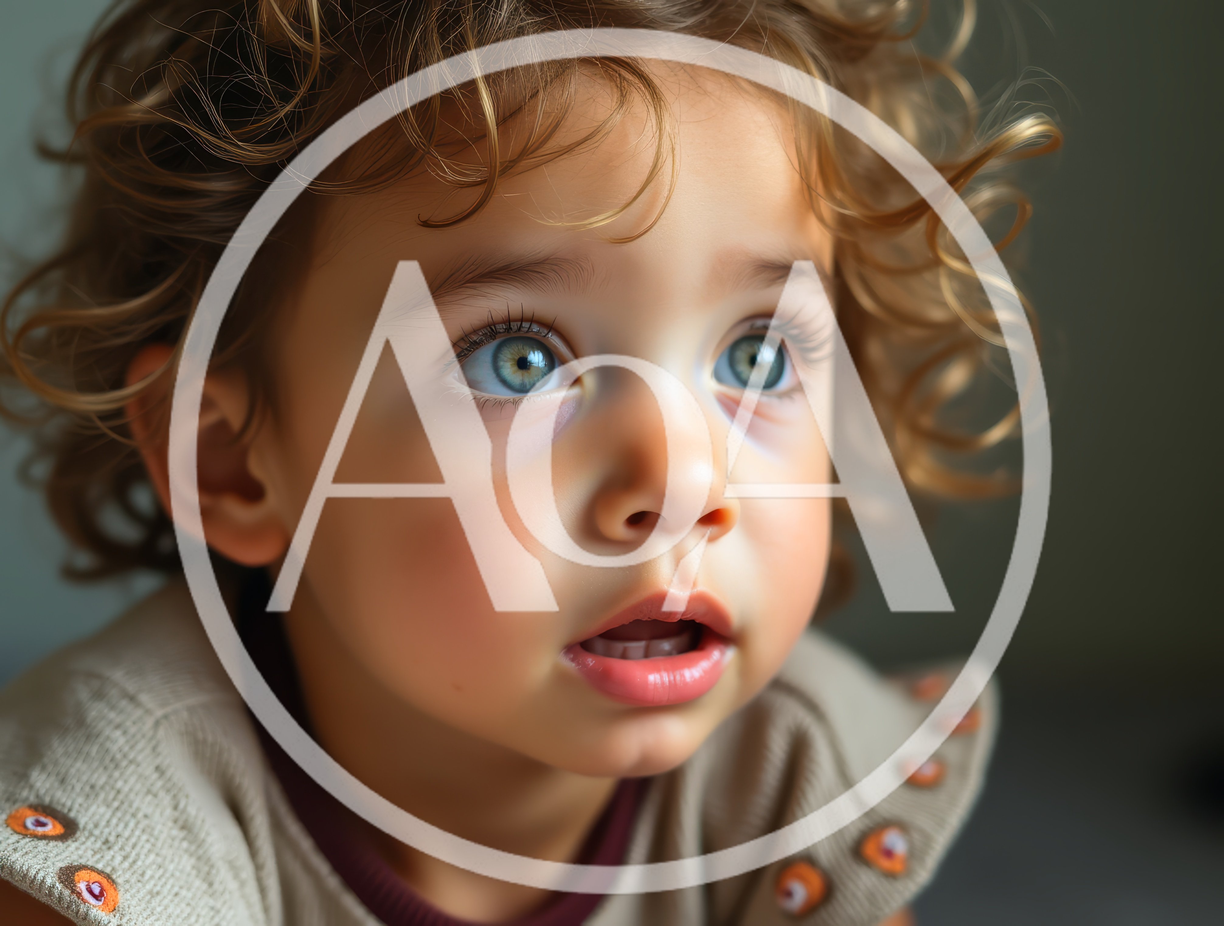 Close Up Portrait Of A Toddler With Curly Hair
