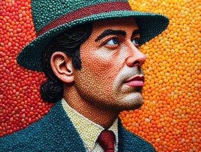 Portrait Of A Man Made Of Jelly Beans