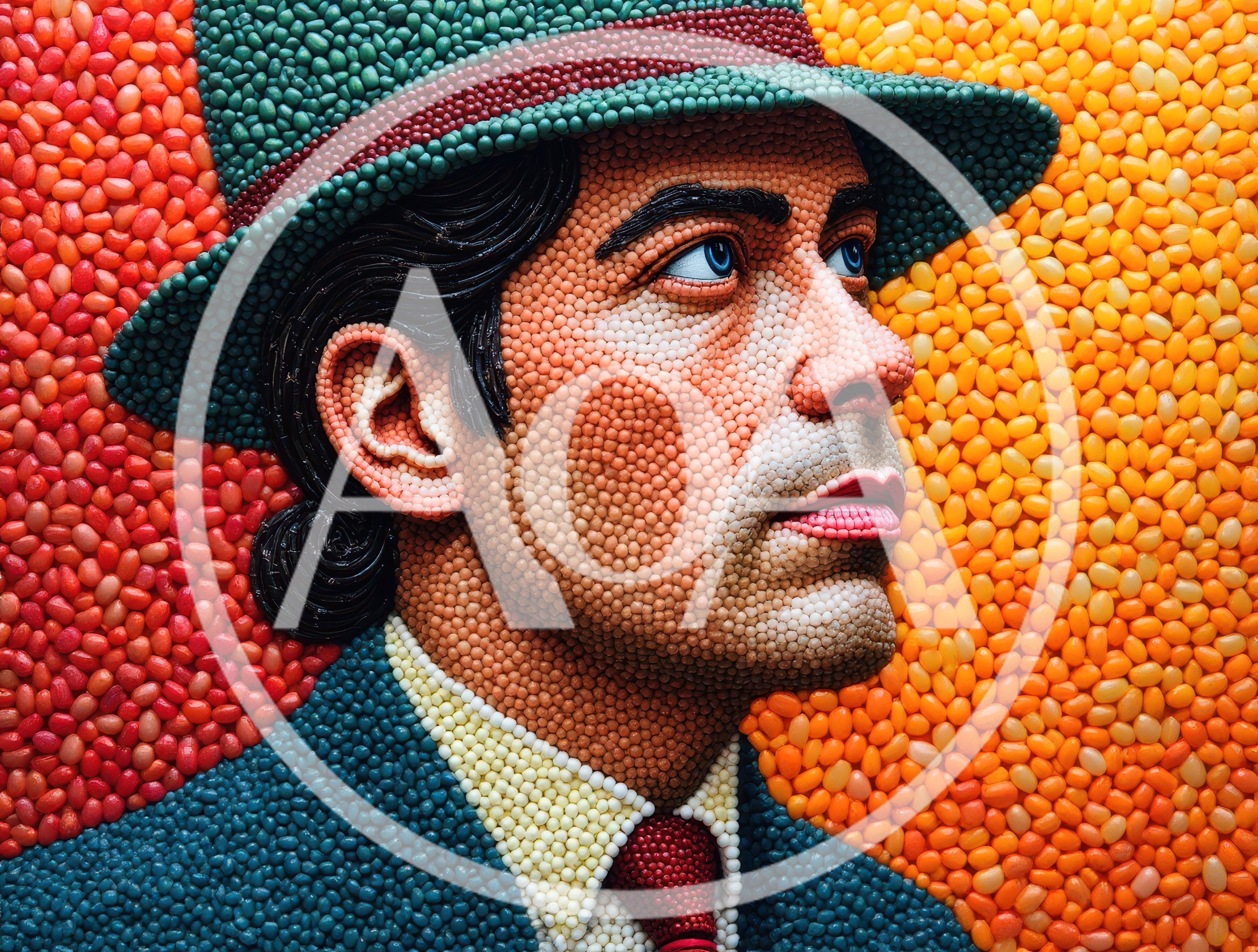 Portrait Of A Man Made Of Jelly Beans