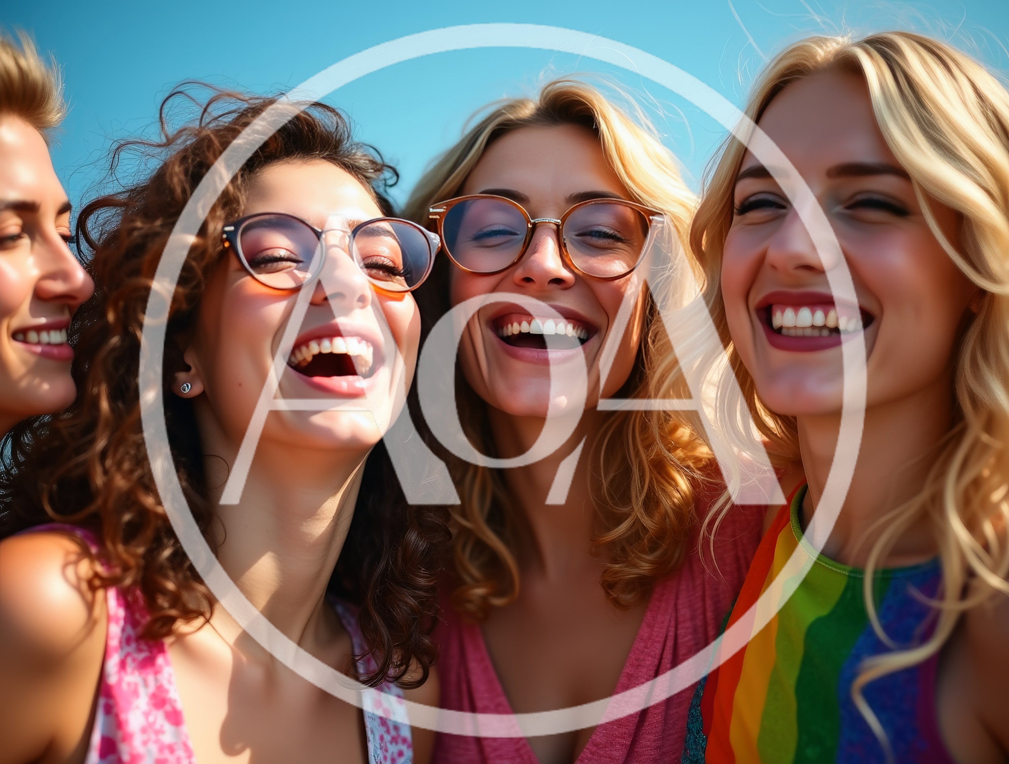 Group Of Happy Young Women Laughing Together Outdoors