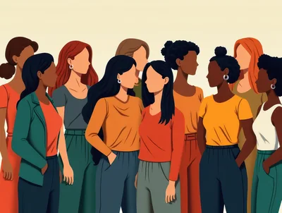 Diverse Group Of Women Standing Together