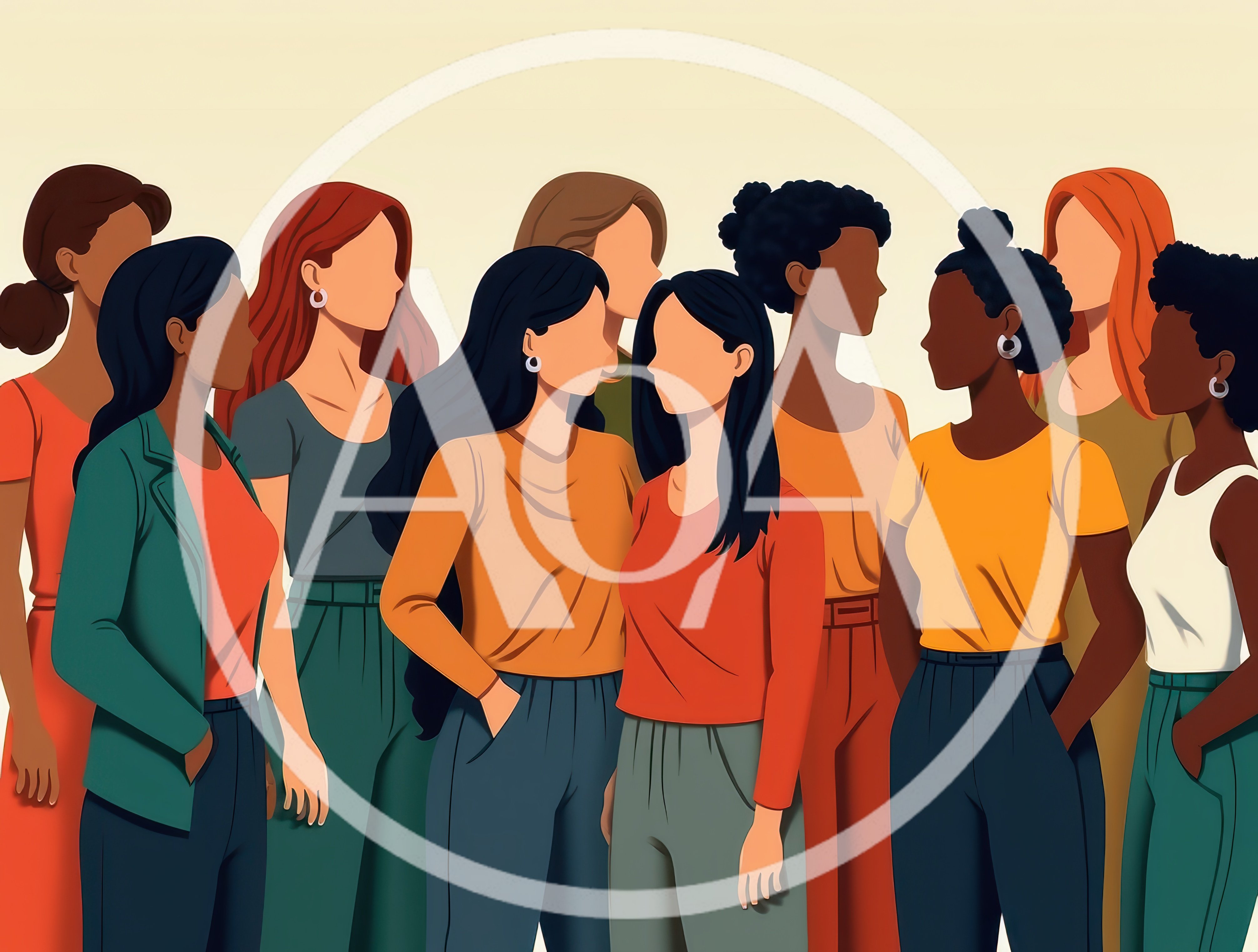 Diverse Group Of Women Standing Together