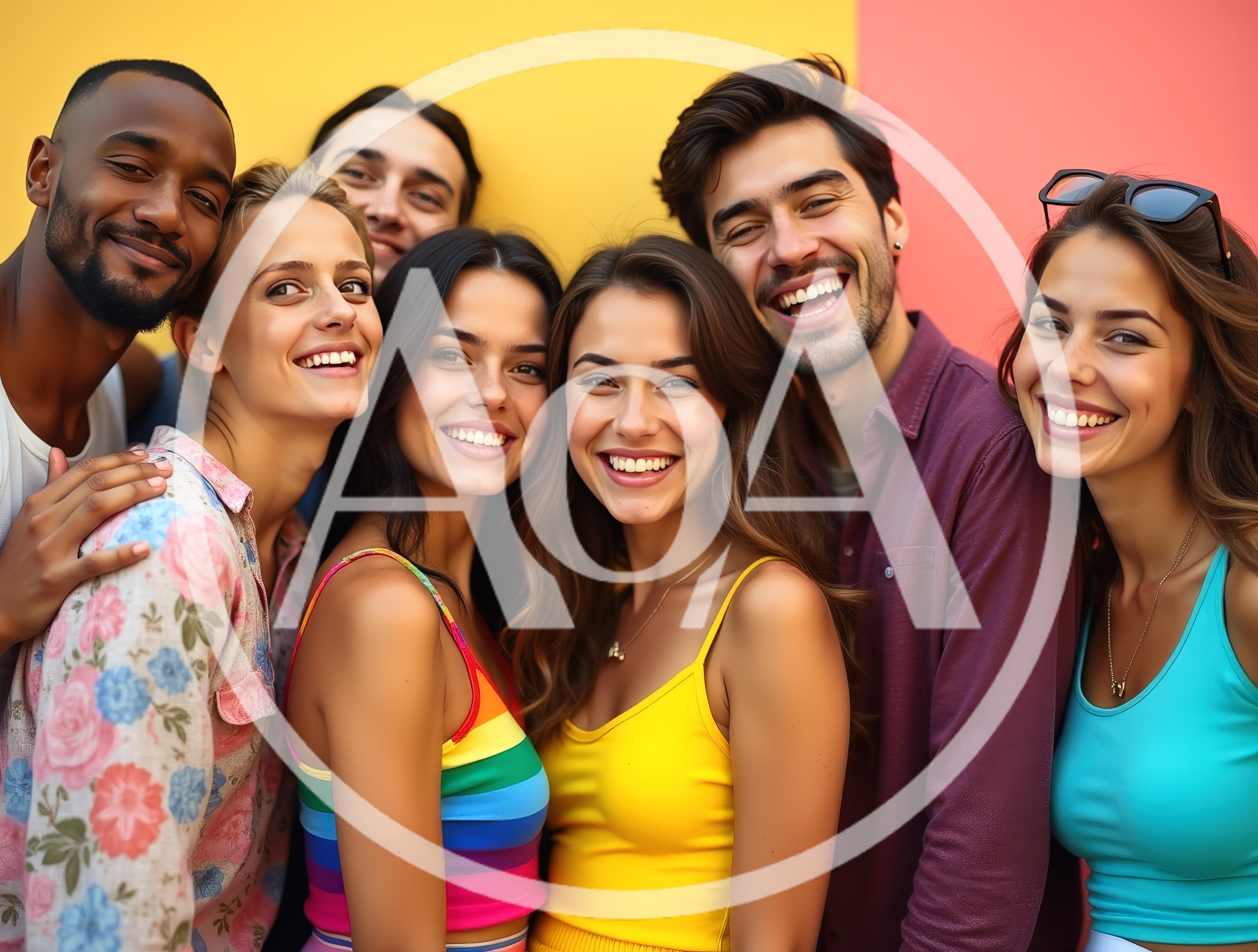 Diverse Group Of Friends Smiling Together
