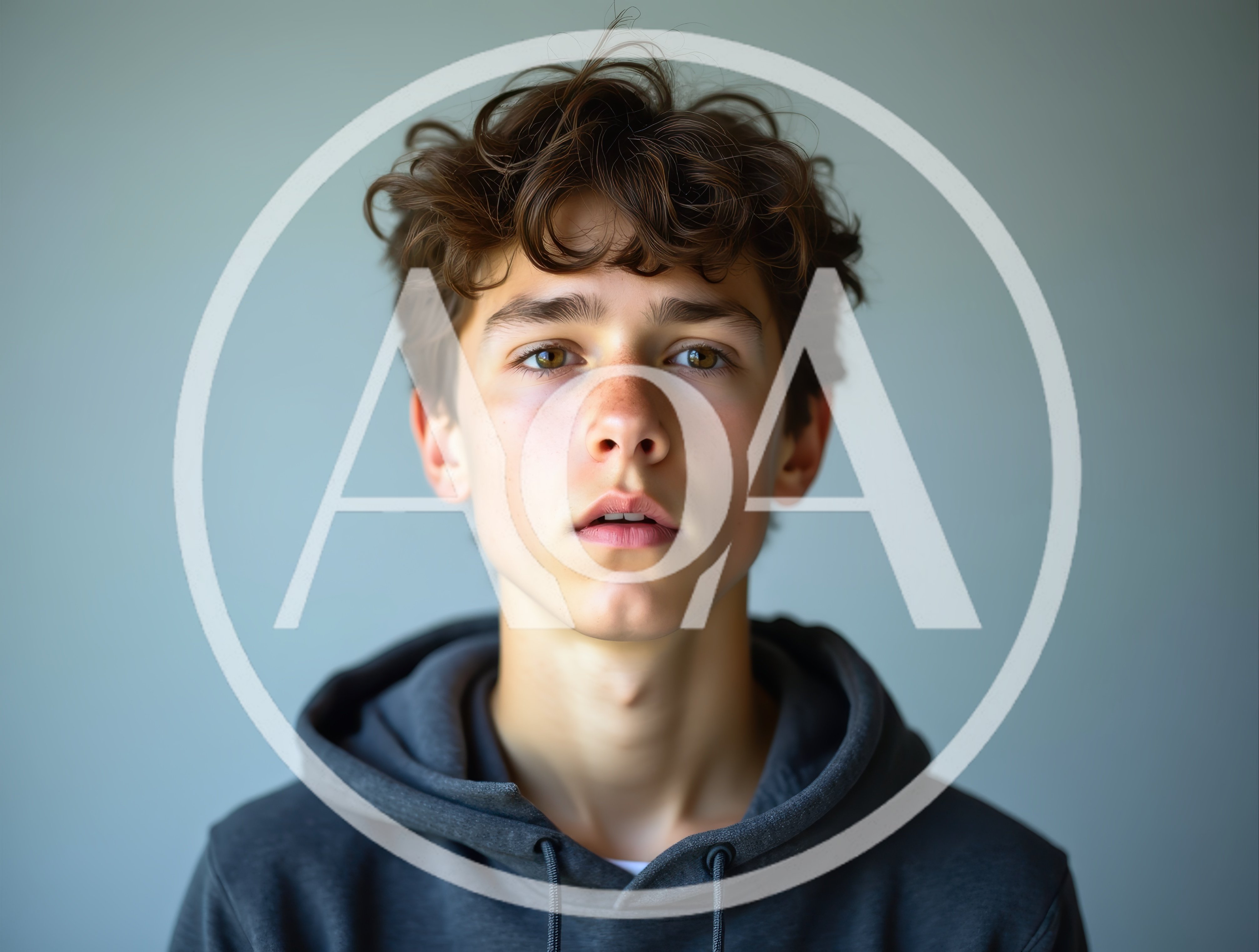 Portrait Of A Young Man With Messy Brown Hair