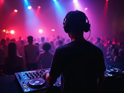 DJ Performing Live Set at Nightclub