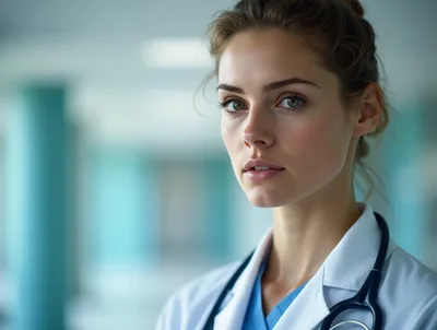 Portrait Of A Professional Female Doctor In Hospital