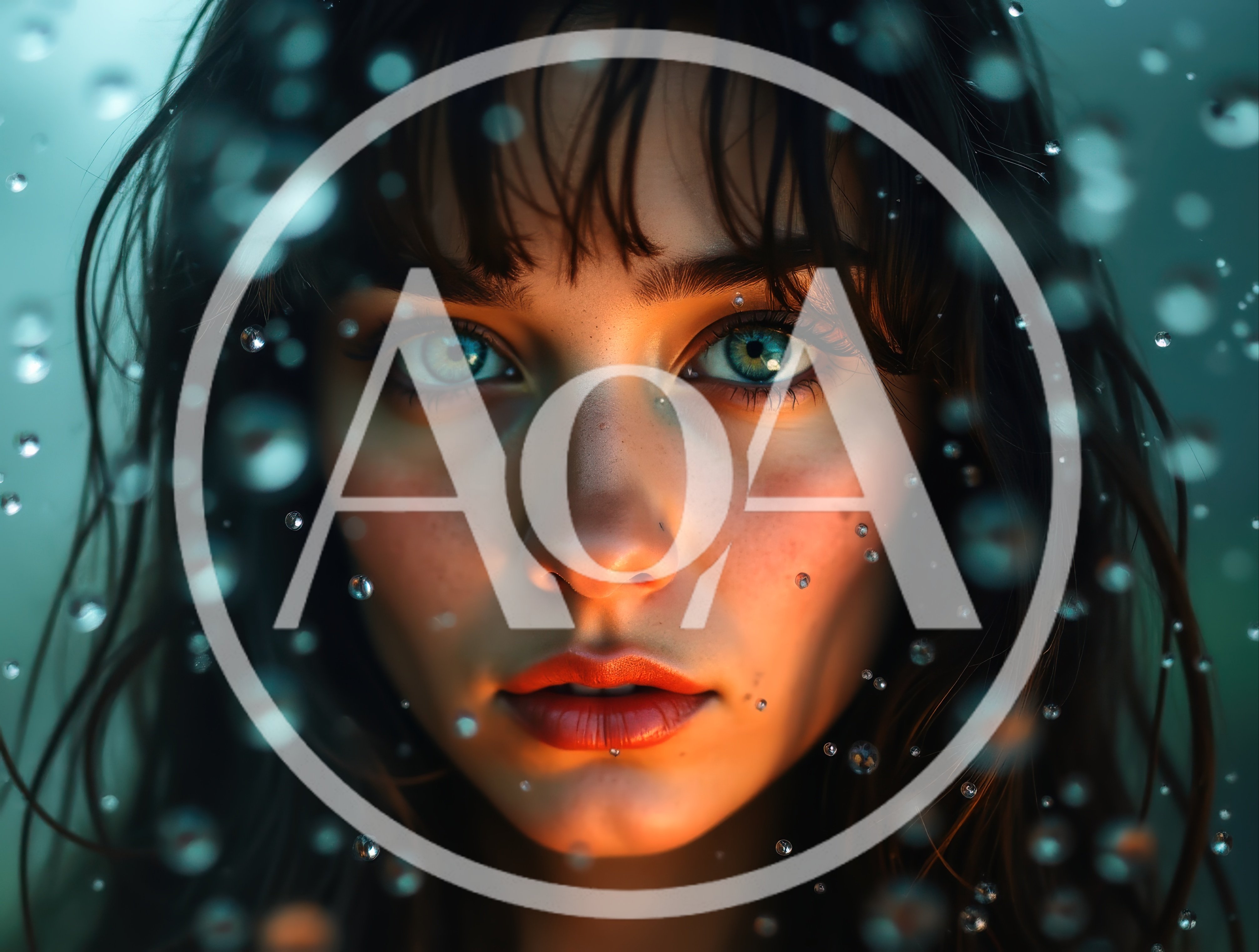 Portrait Of A Young Woman Behind Raindrops