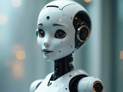 Portrait Of A Futuristic Humanoid Robot