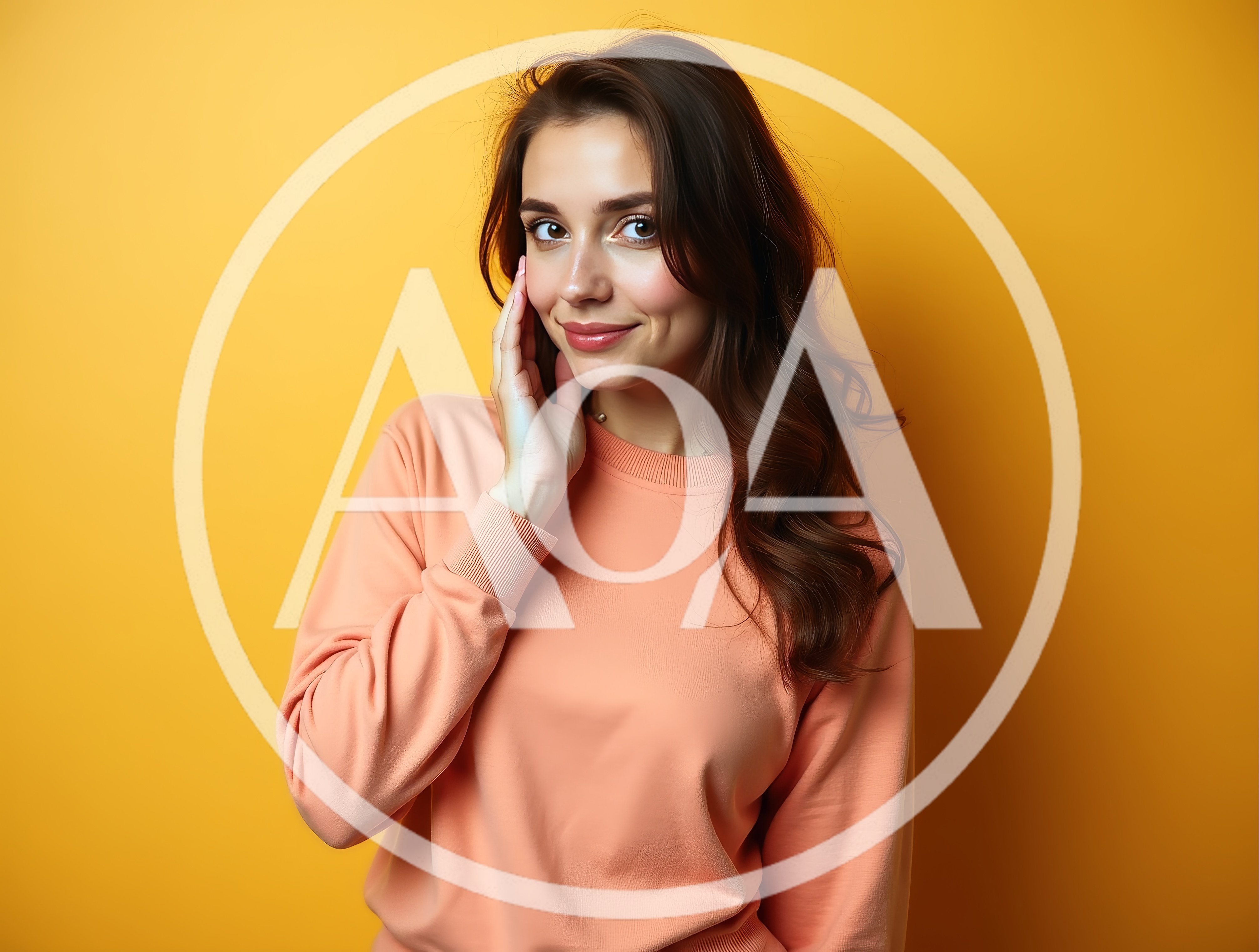 Young Woman Posing Against A Vibrant Yellow Background