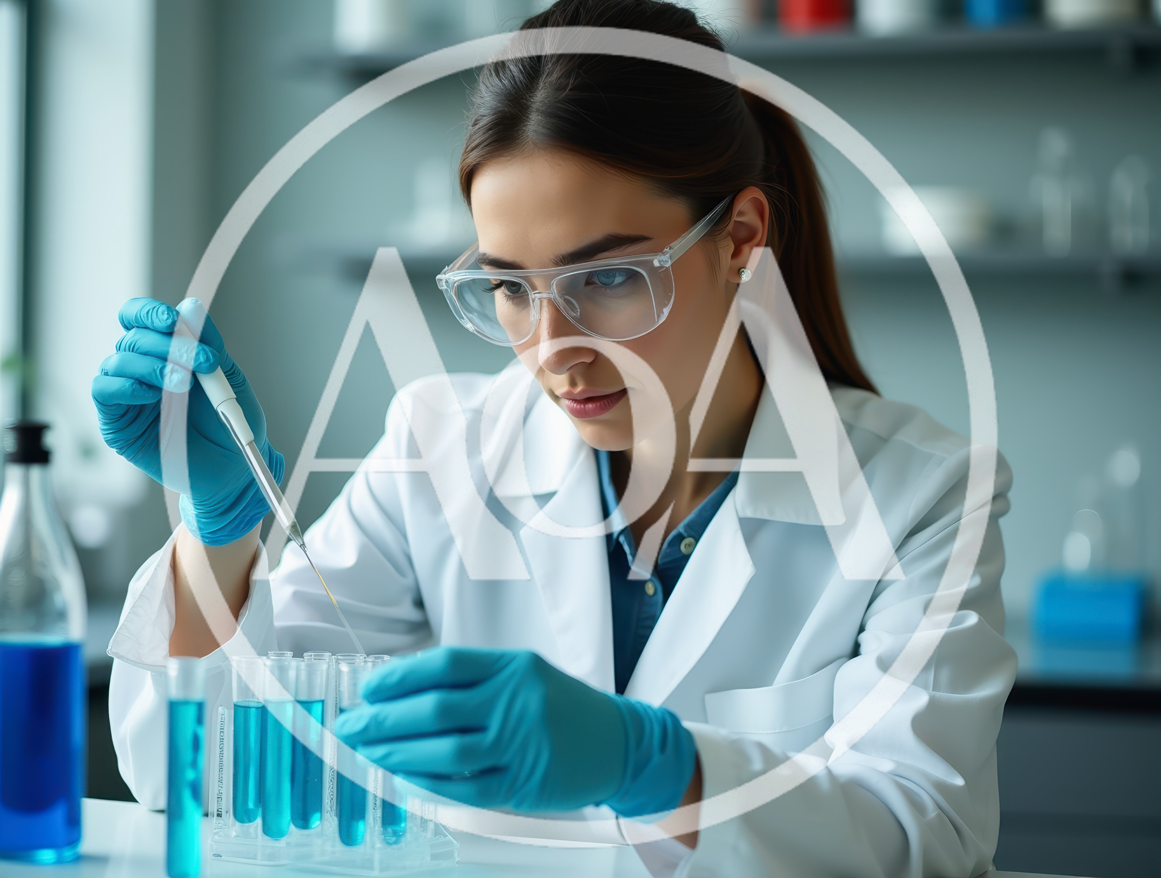 Female Scientist Conducting Laboratory Experiment With Test Tubes