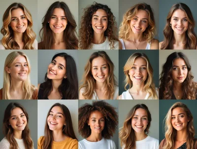 Collage Of Diverse Smiling Women Portraits