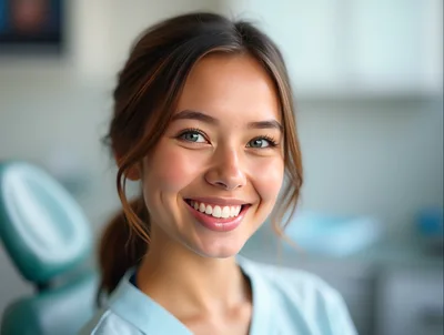 Smiling Female Dental Hygienist In A Clinic