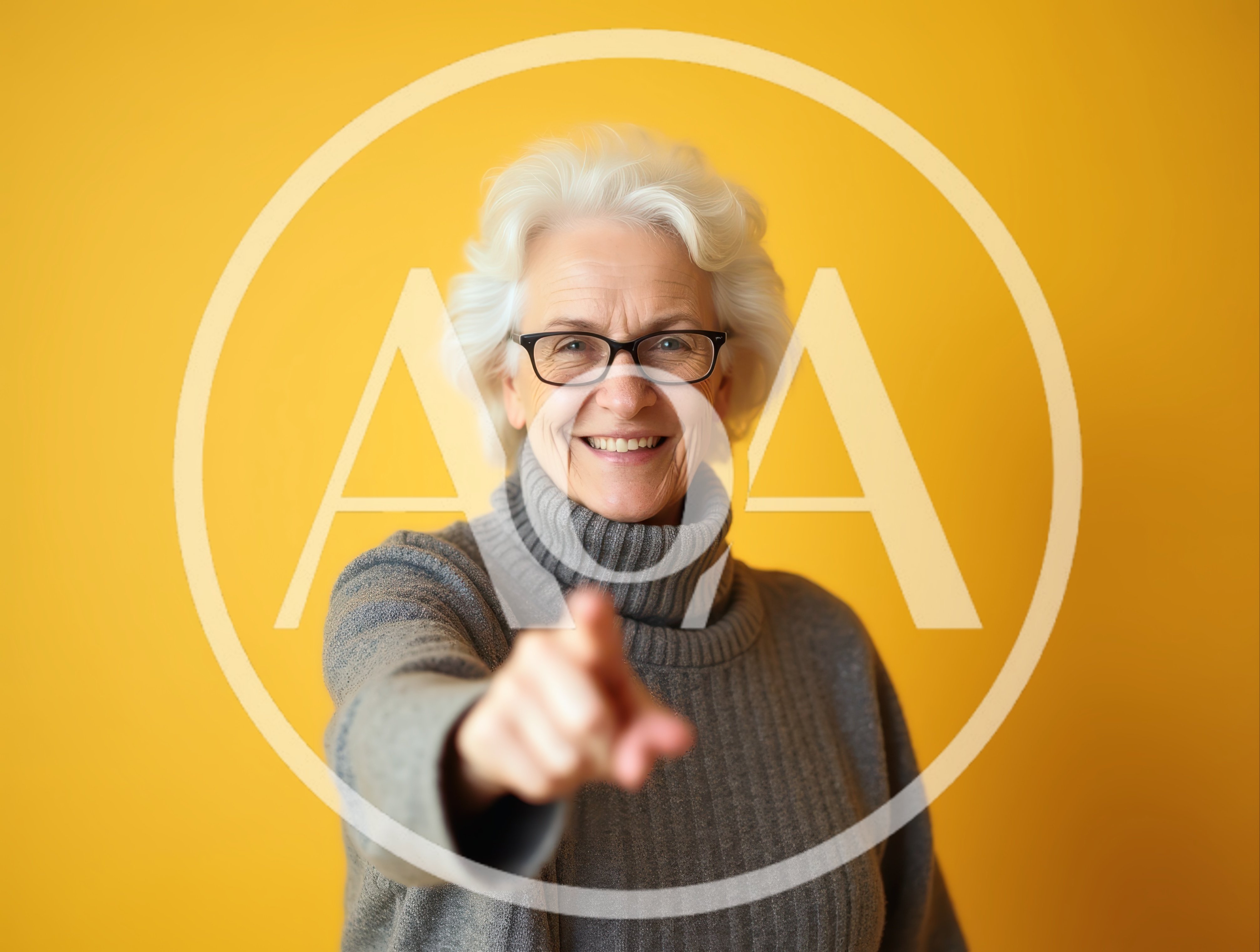 Senior Woman Pointing Directly At Camera