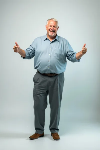 Happy Mature Man Giving Double Thumbs Up