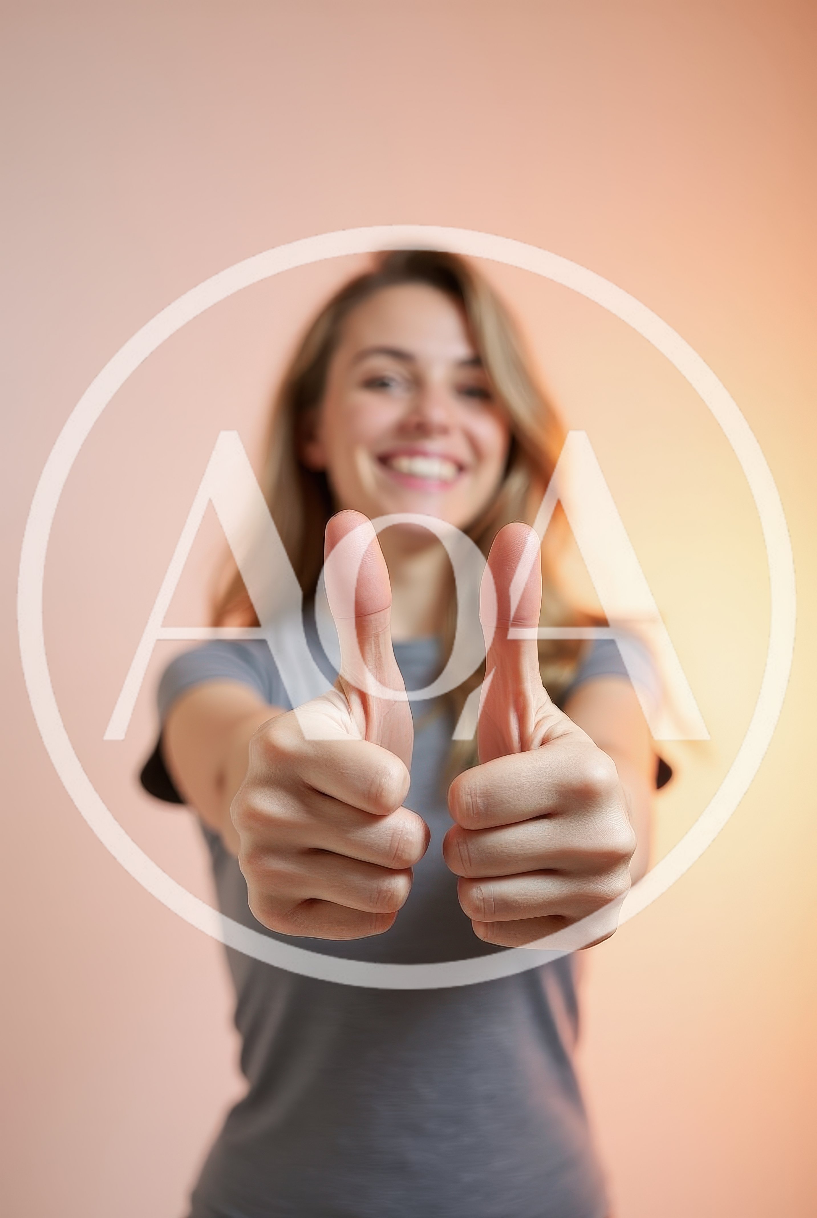 Young Woman Giving Double Thumbs Up Gesture