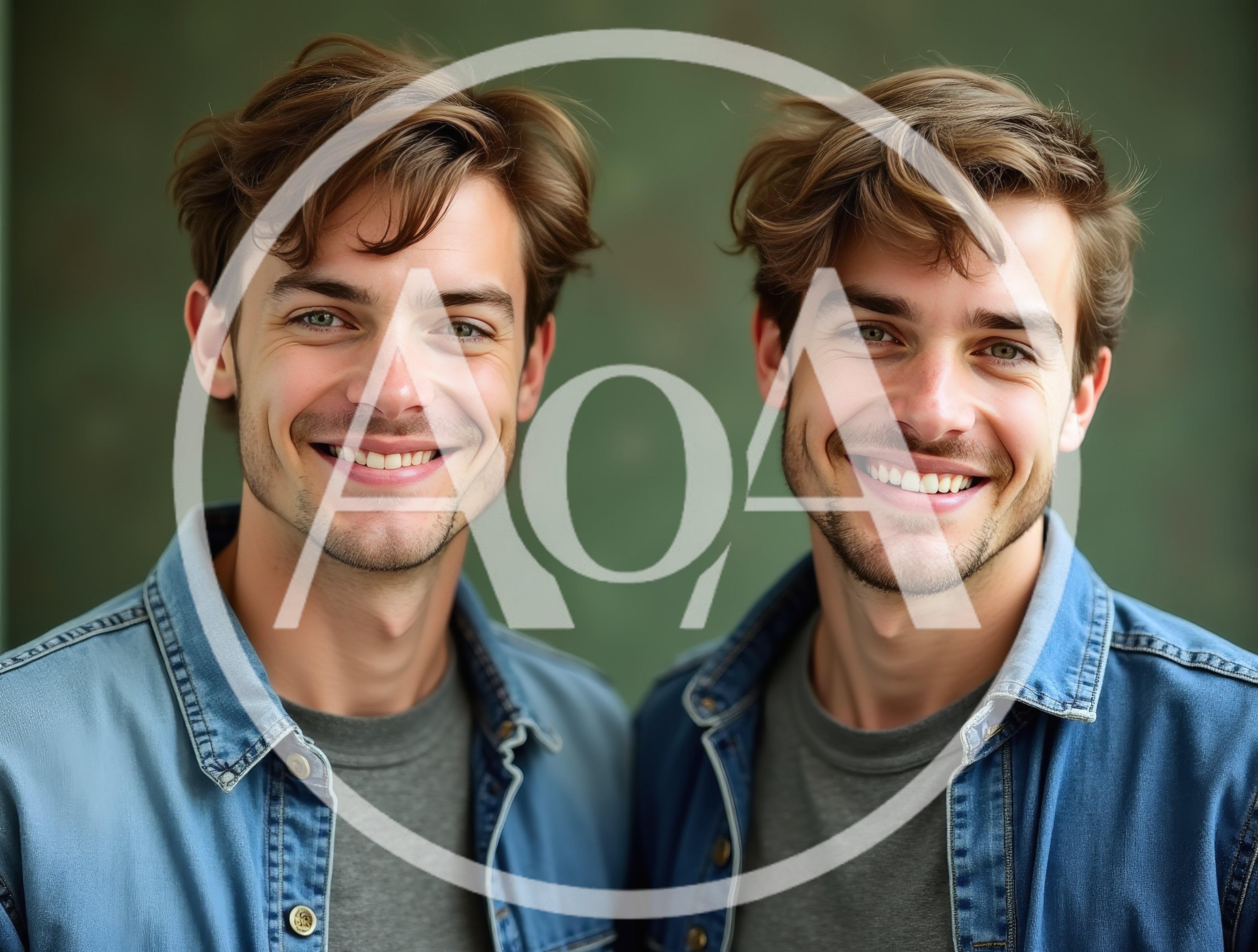 Portrait Of Identical Twin Brothers Smiling