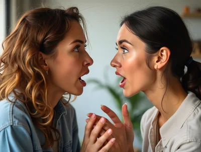 Two Young Women Having An Animated Conversation
