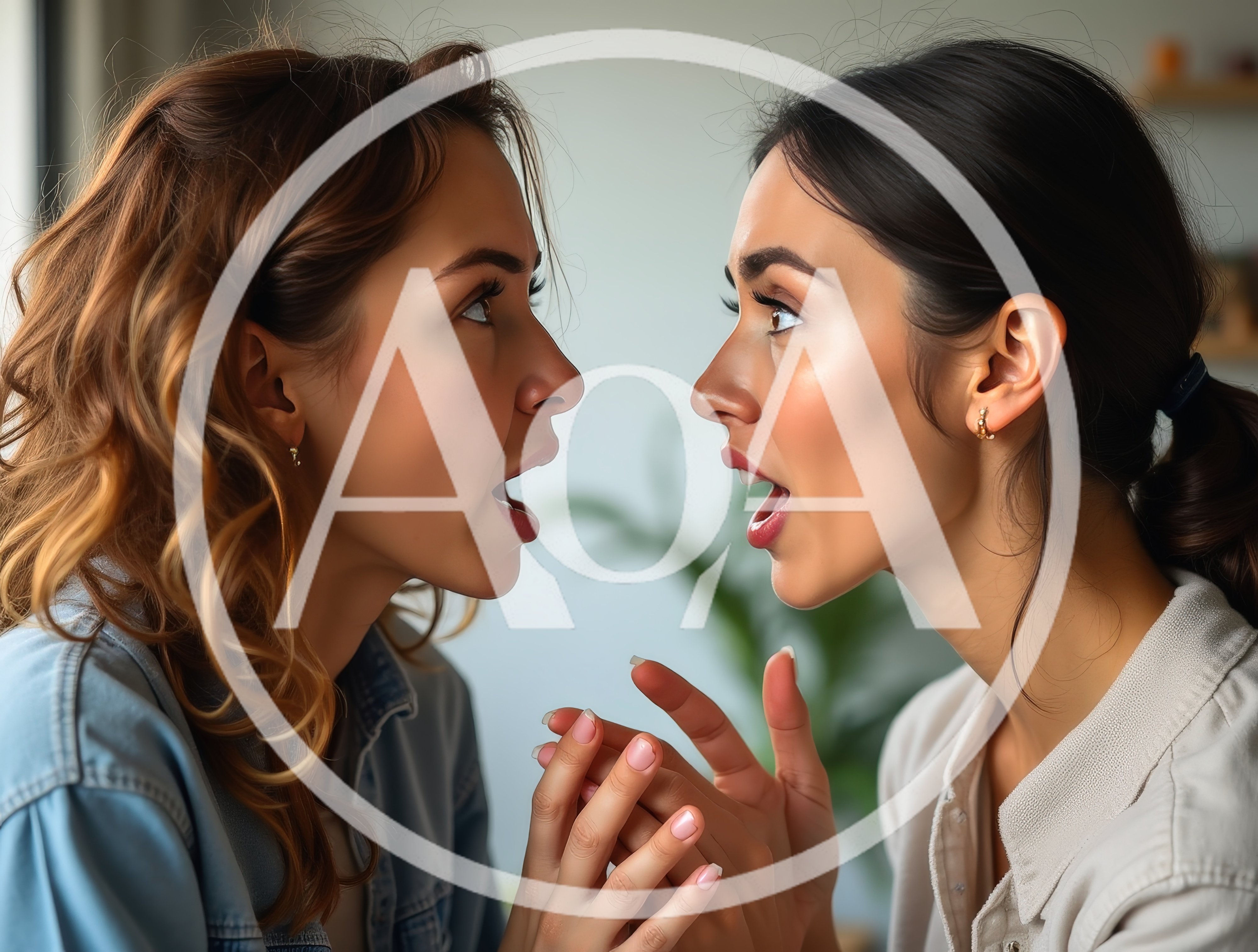 Two Young Women Having An Animated Conversation