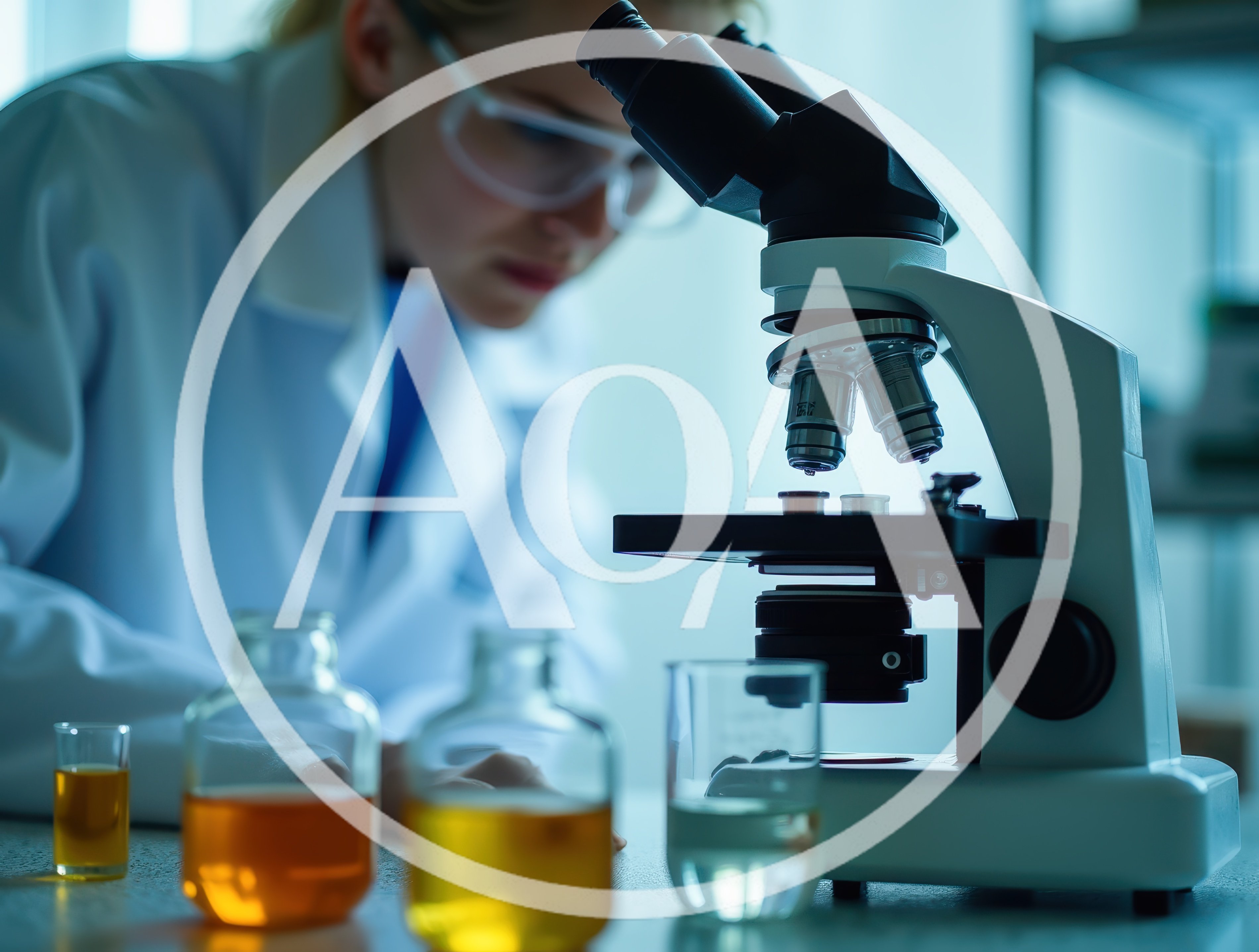 Scientist Examining Samples Under Laboratory Microscope