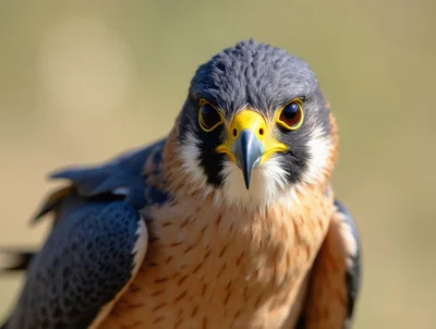Close Up Portrait Of A Peregrine Falcon