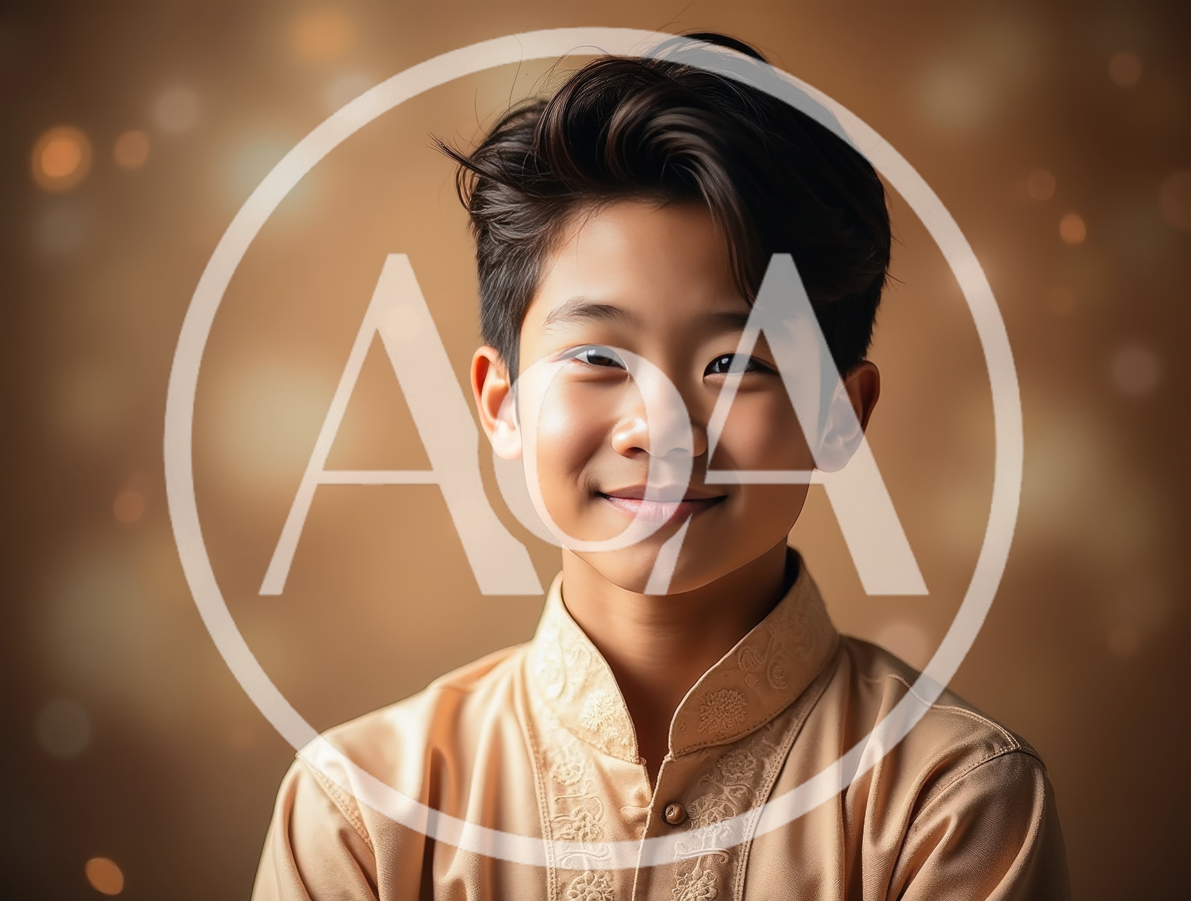 Portrait Of A Young Asian Boy In Traditional Attire