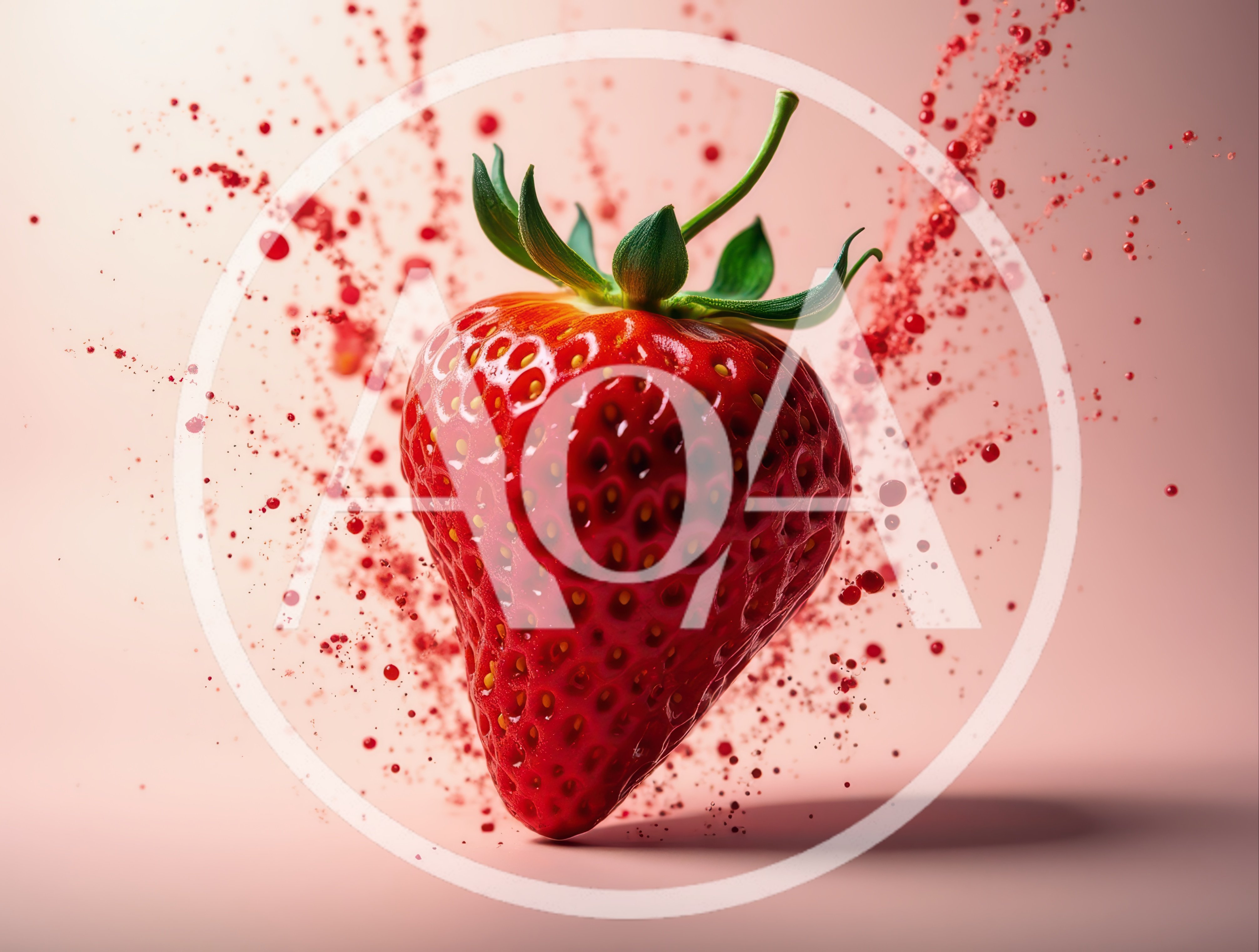 Fresh Strawberry With Dynamic Red Juice Splash