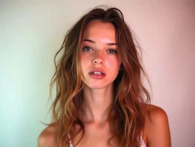 Portrait Of A Young Woman With Messy Hair
