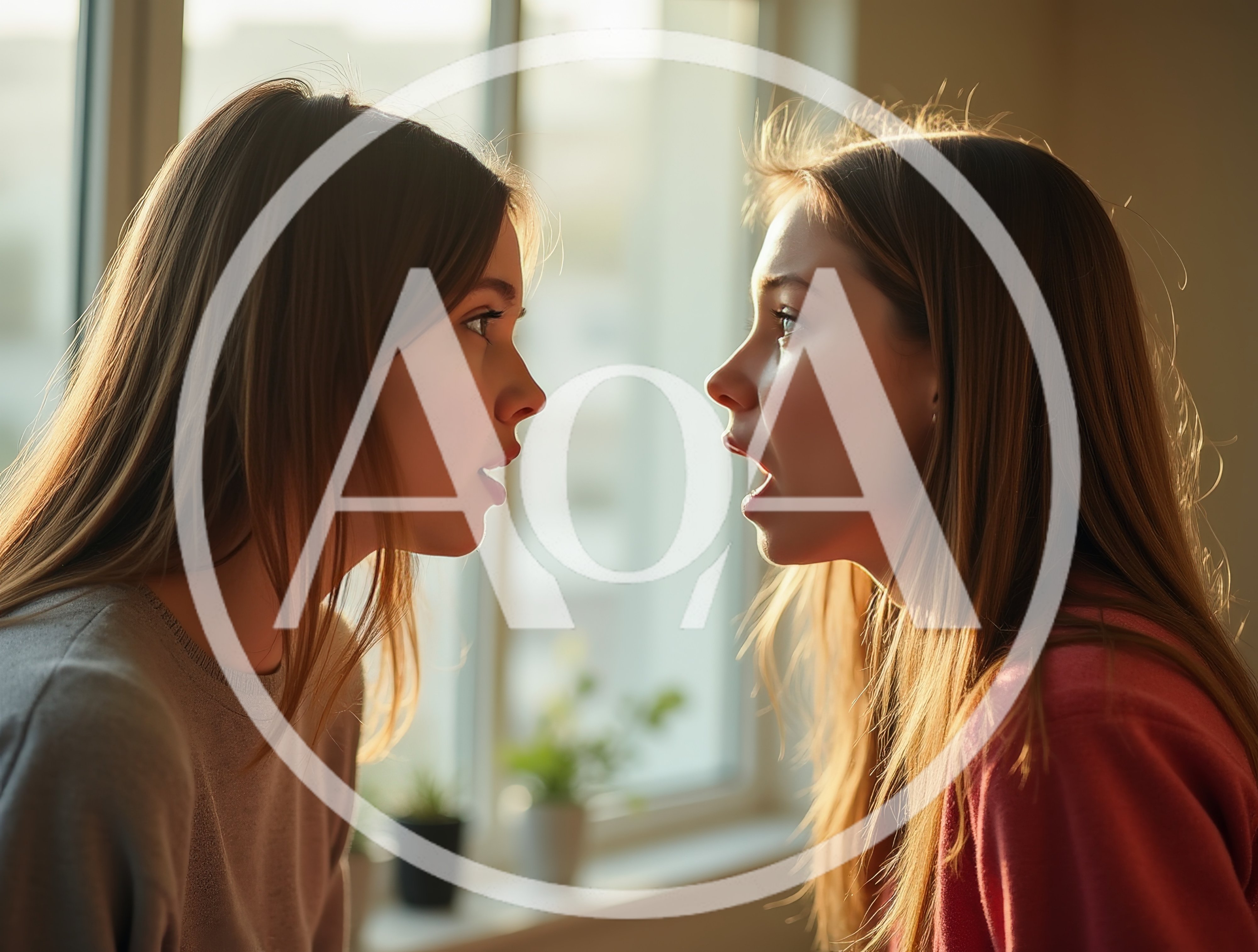 Two Young Women Having An Intense Argument