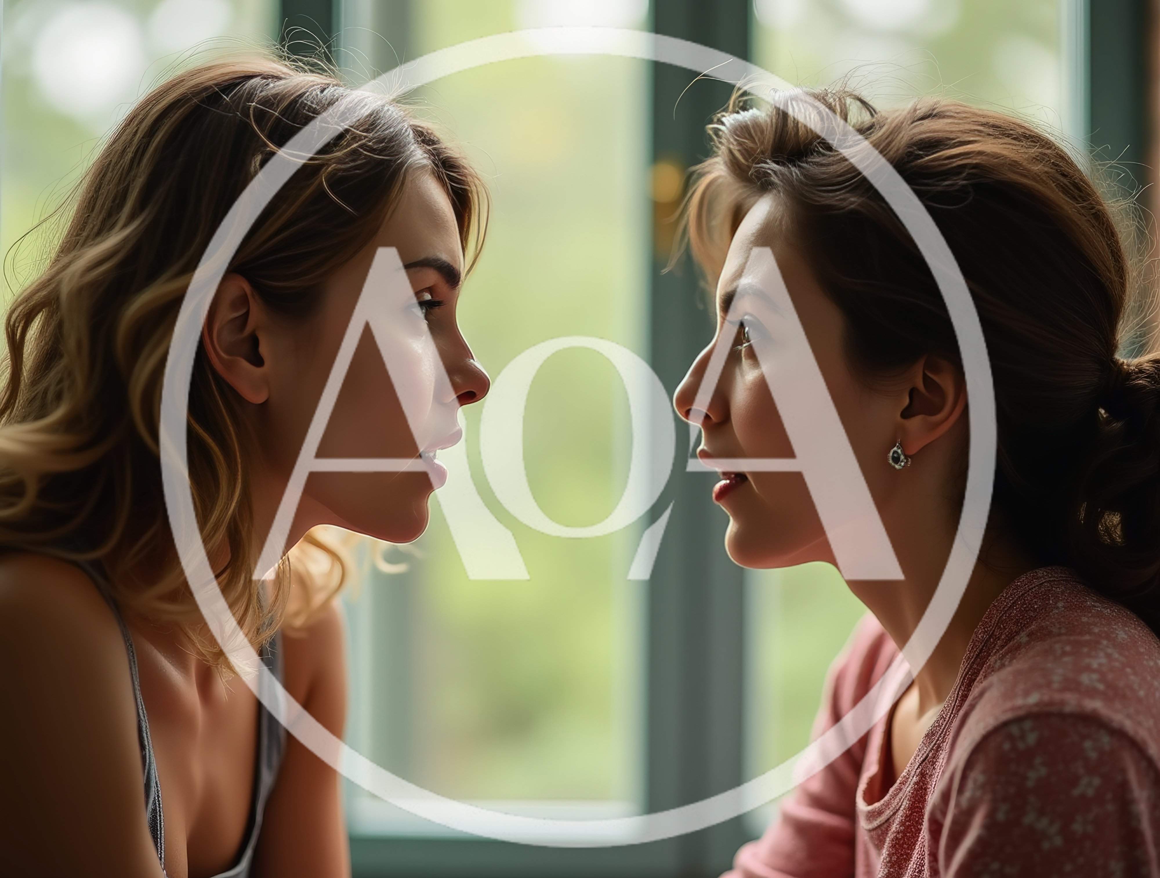 Two Young Women Having An Intense Conversation