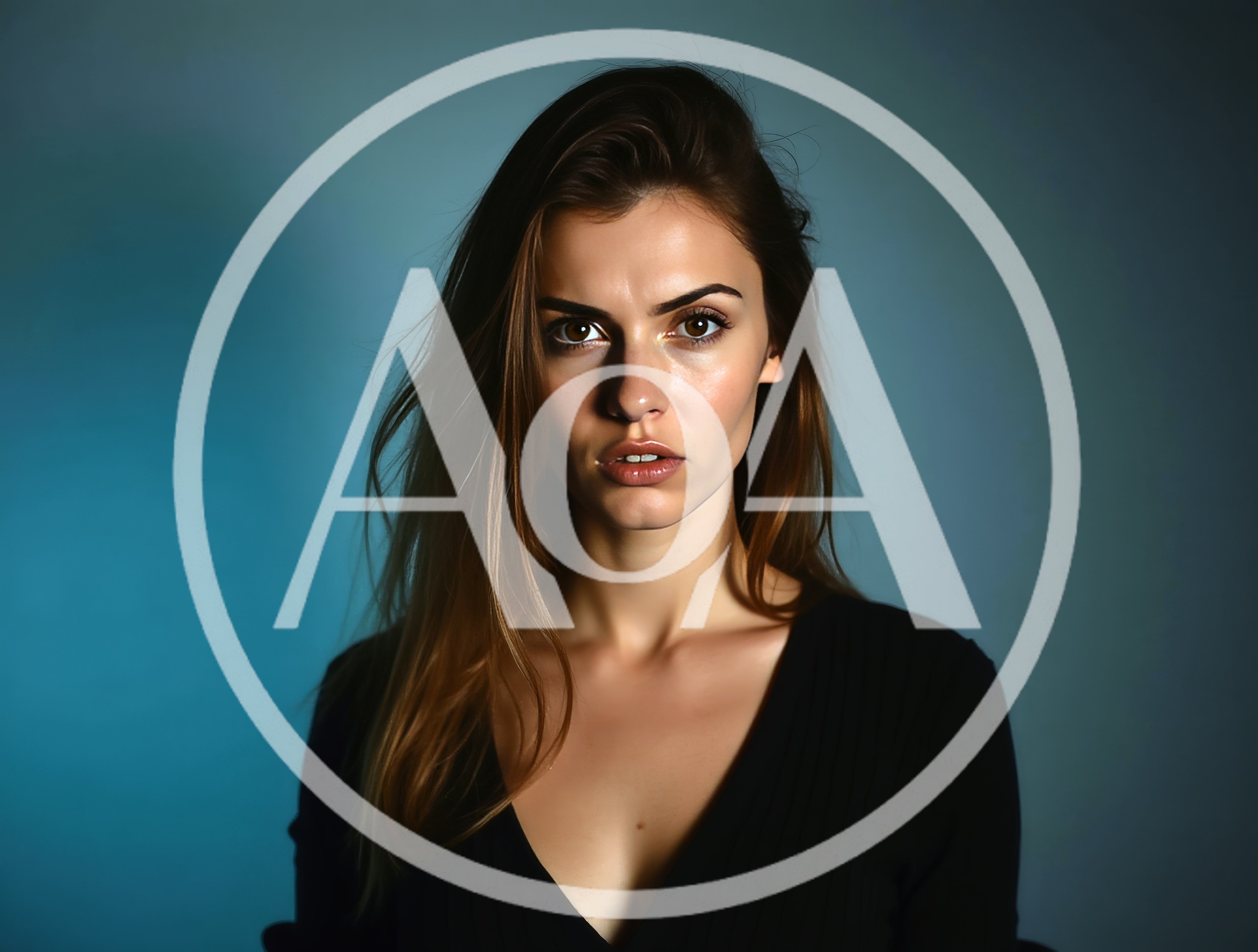 Portrait Of A Young Woman With Intense Gaze