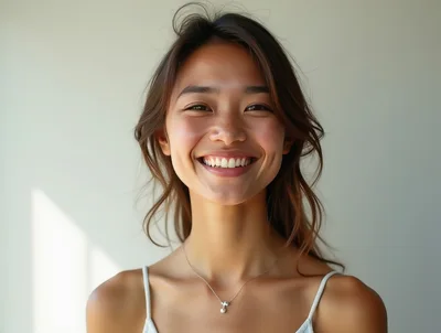 Portrait Of A Smiling Young Asian Woman