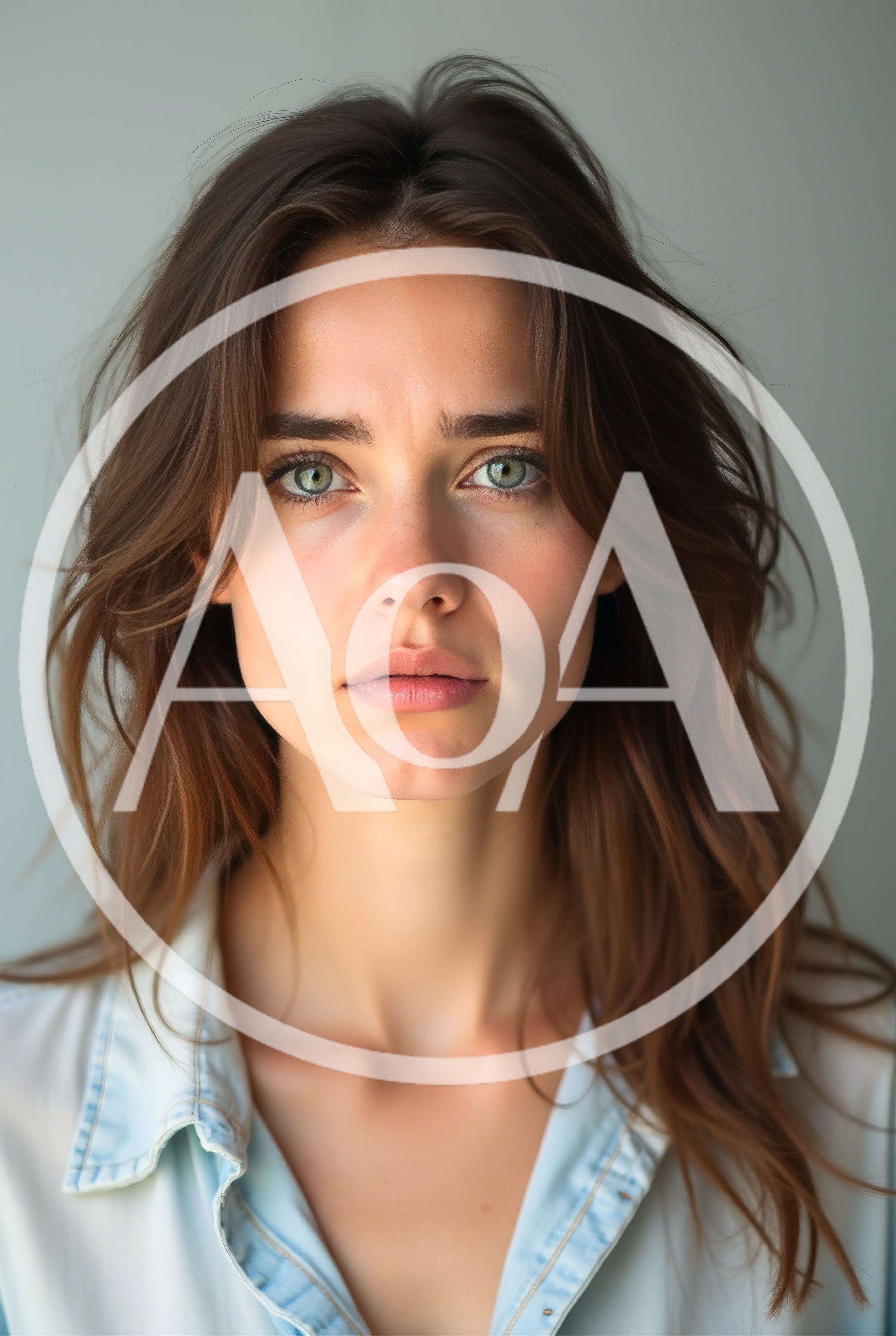 Portrait Of A Young Woman With Green Eyes
