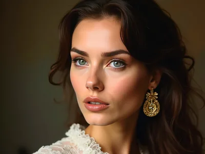 Portrait Of A Beautiful Woman With Elegant Jewelry