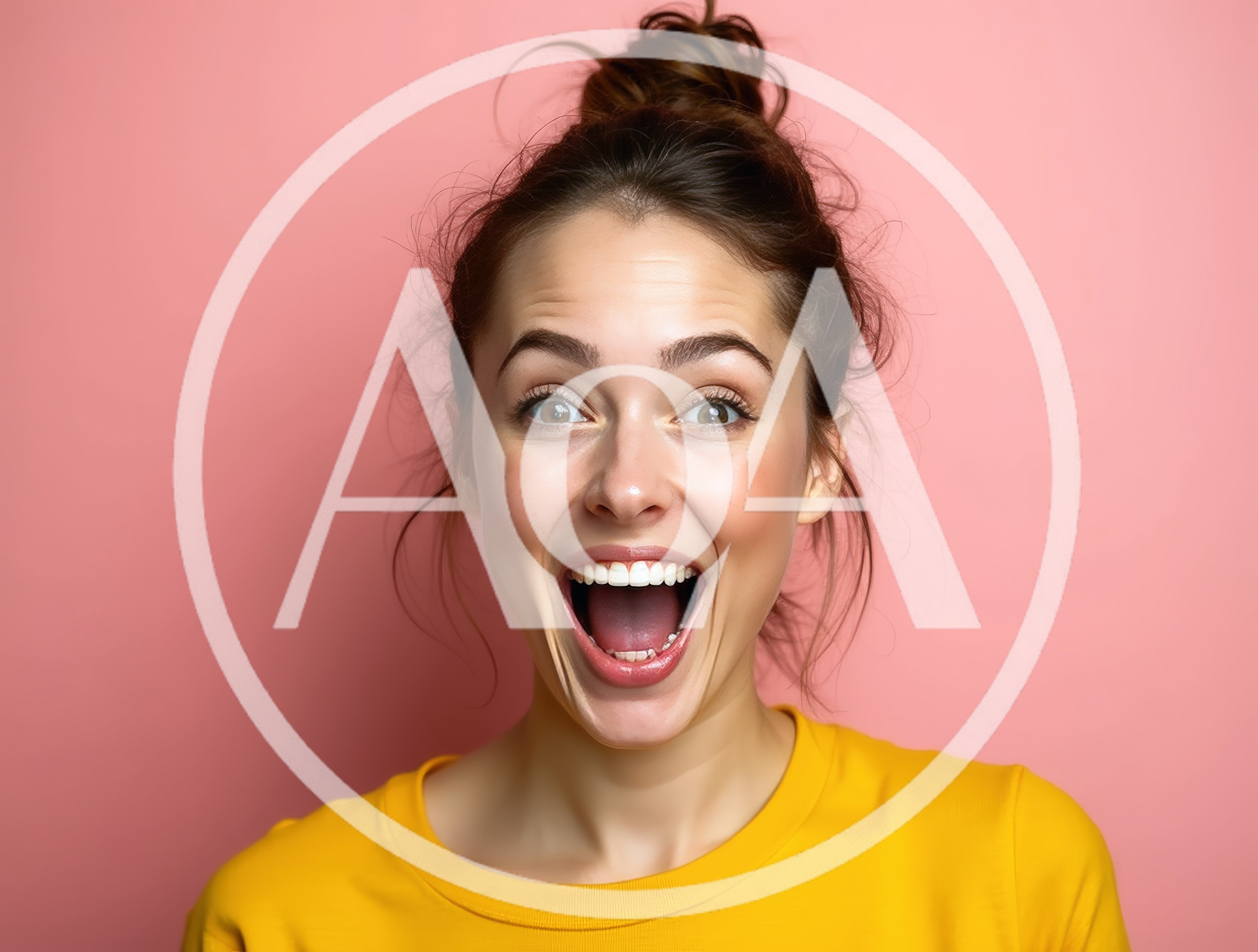 Excited Young Woman With Mouth Open