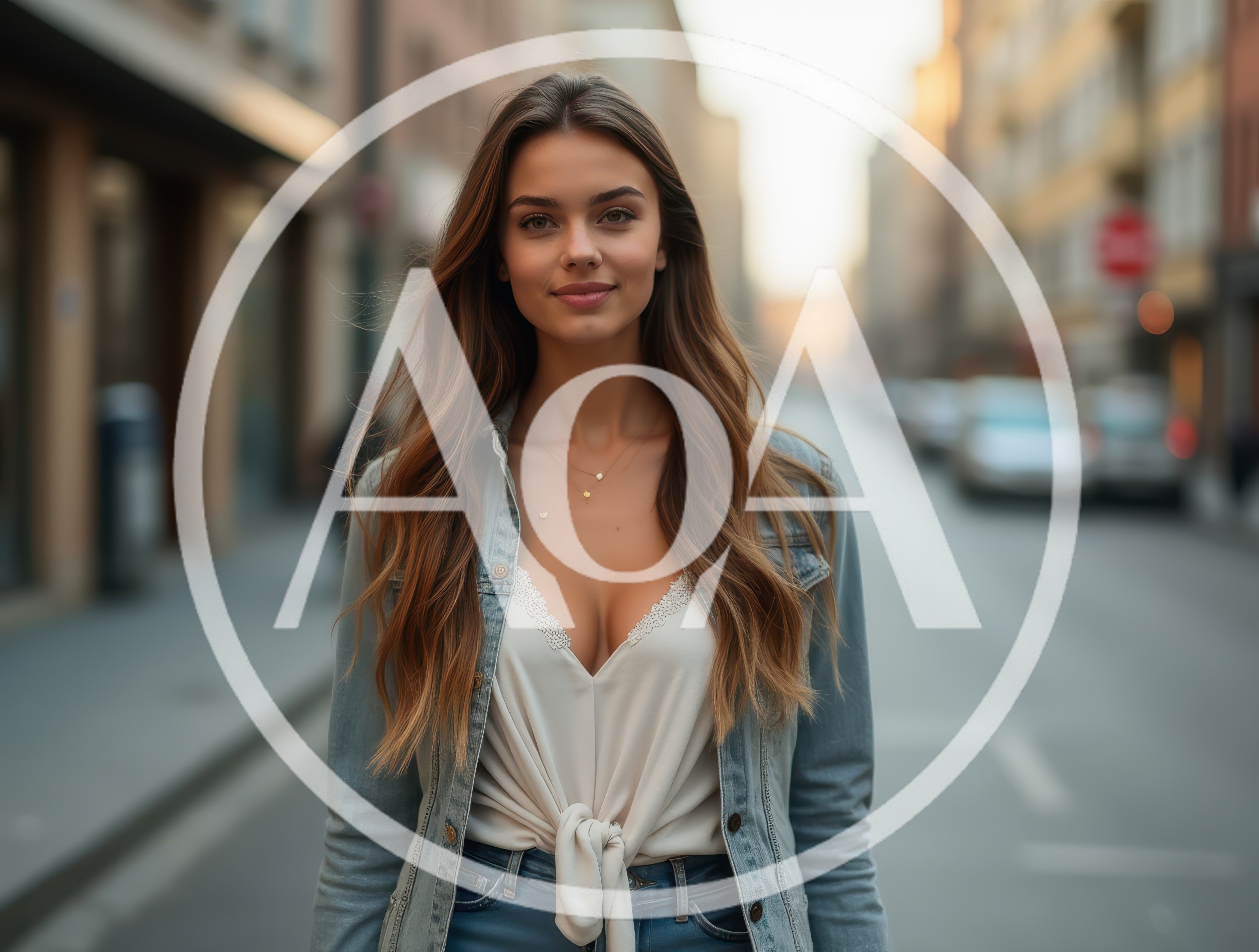 Young Woman Standing On A City Street