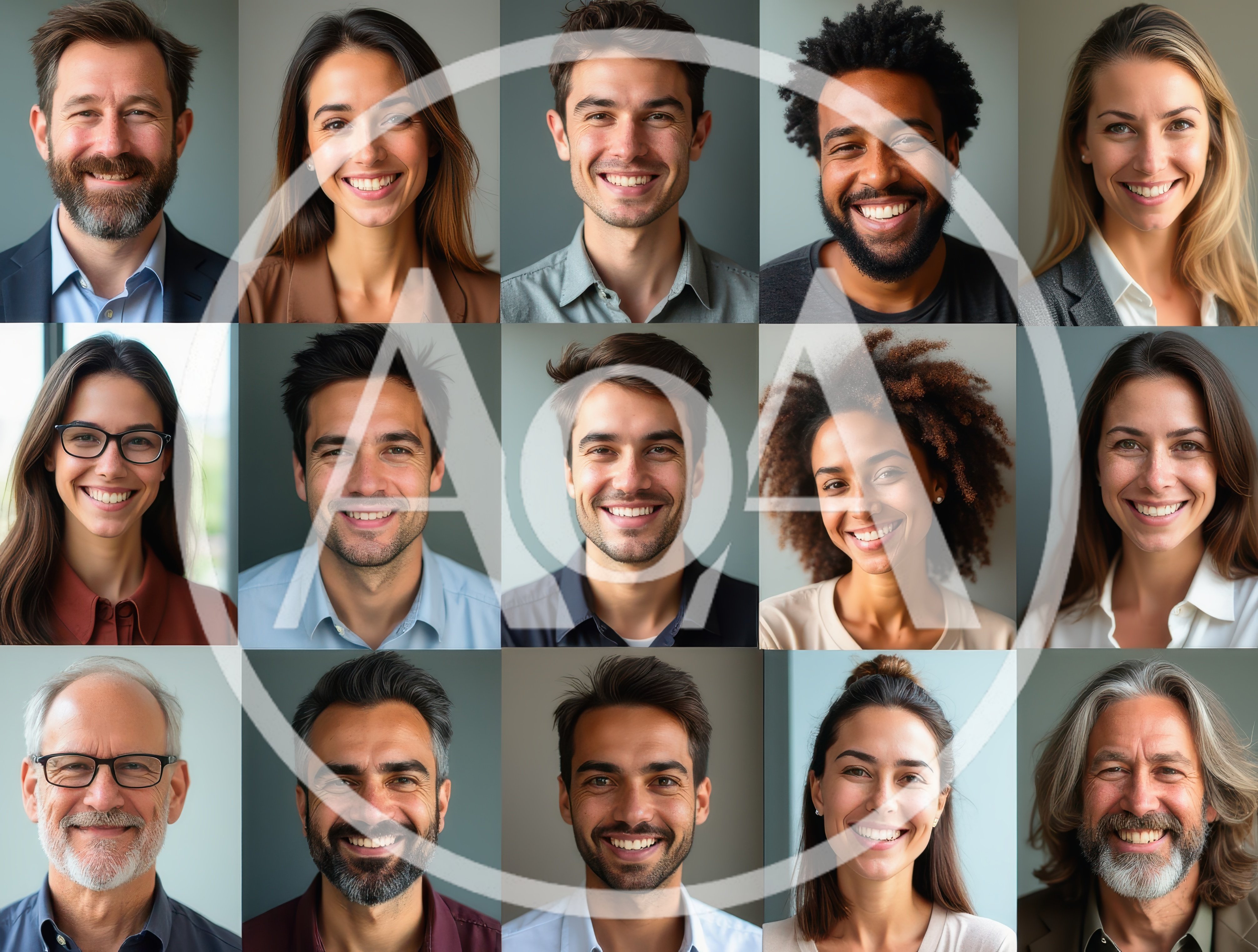 Diverse Group Of Smiling Professionals Portrait Grid