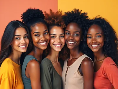 Diverse Group Of Smiling Young Women