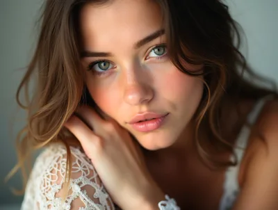 Portrait Of A Young Woman With Natural Makeup