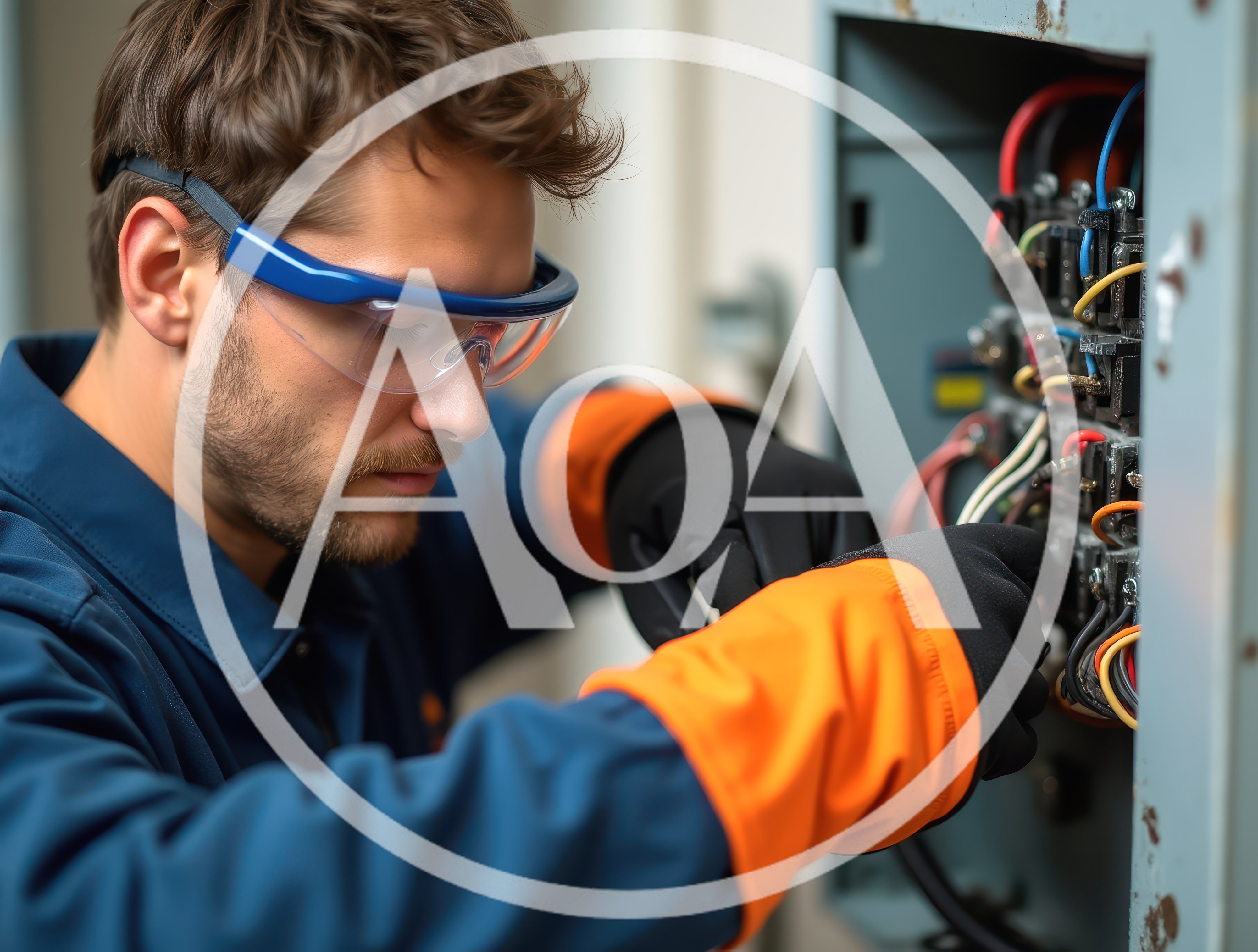 Electrician Working On Industrial Electrical Control Panel