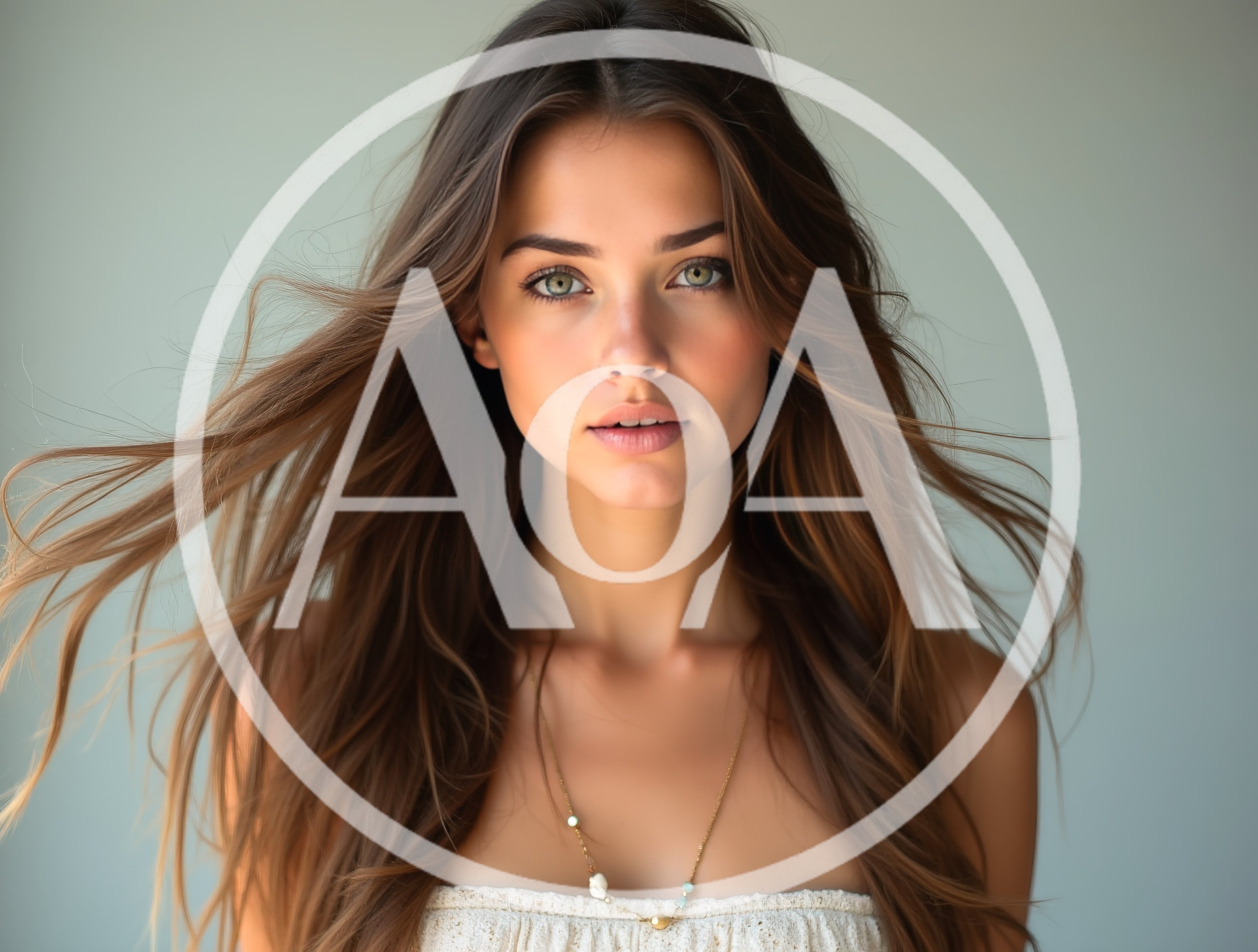 Portrait Of A Beautiful Young Woman With Flowing Hair