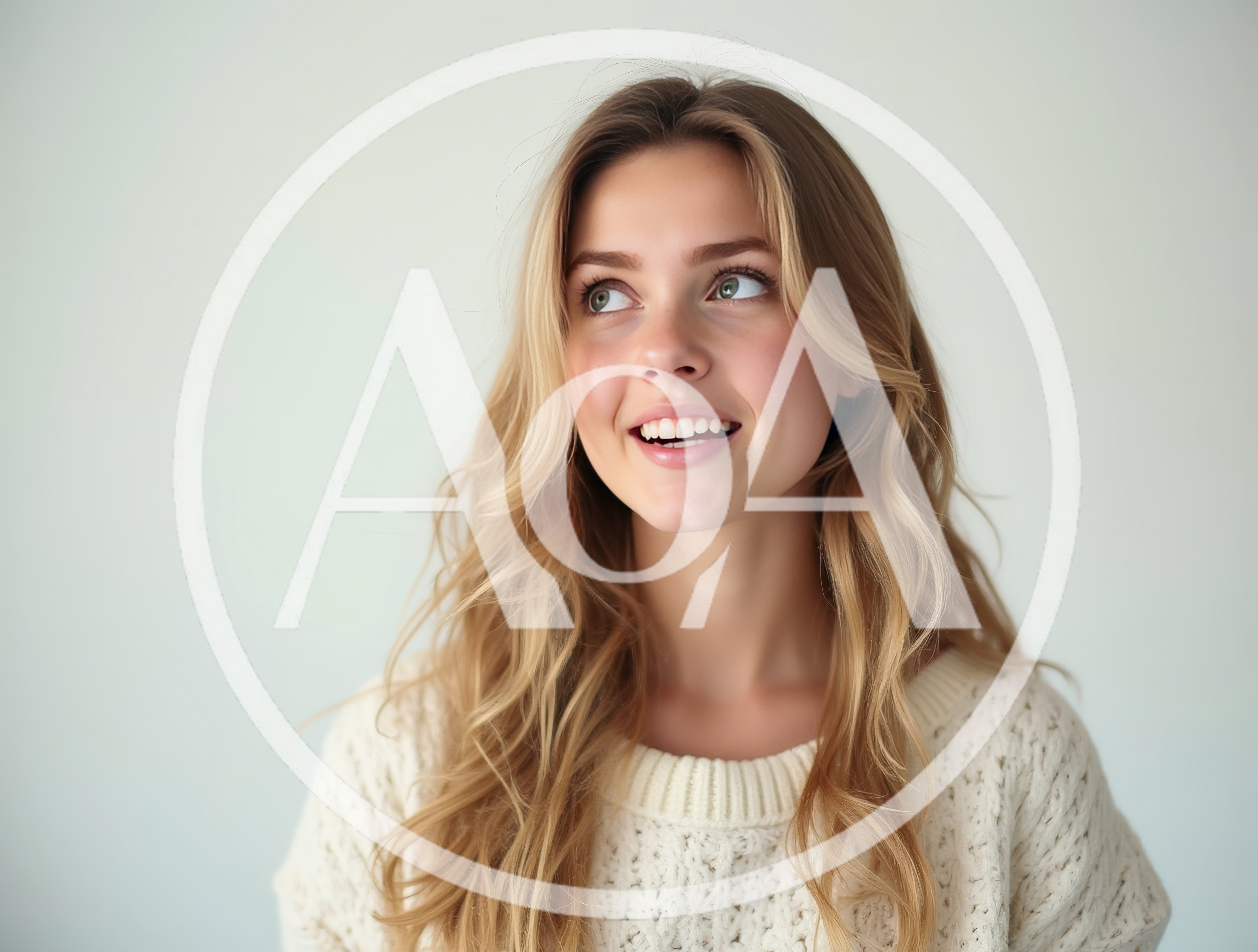 Portrait Of A Smiling Young Woman Looking Up