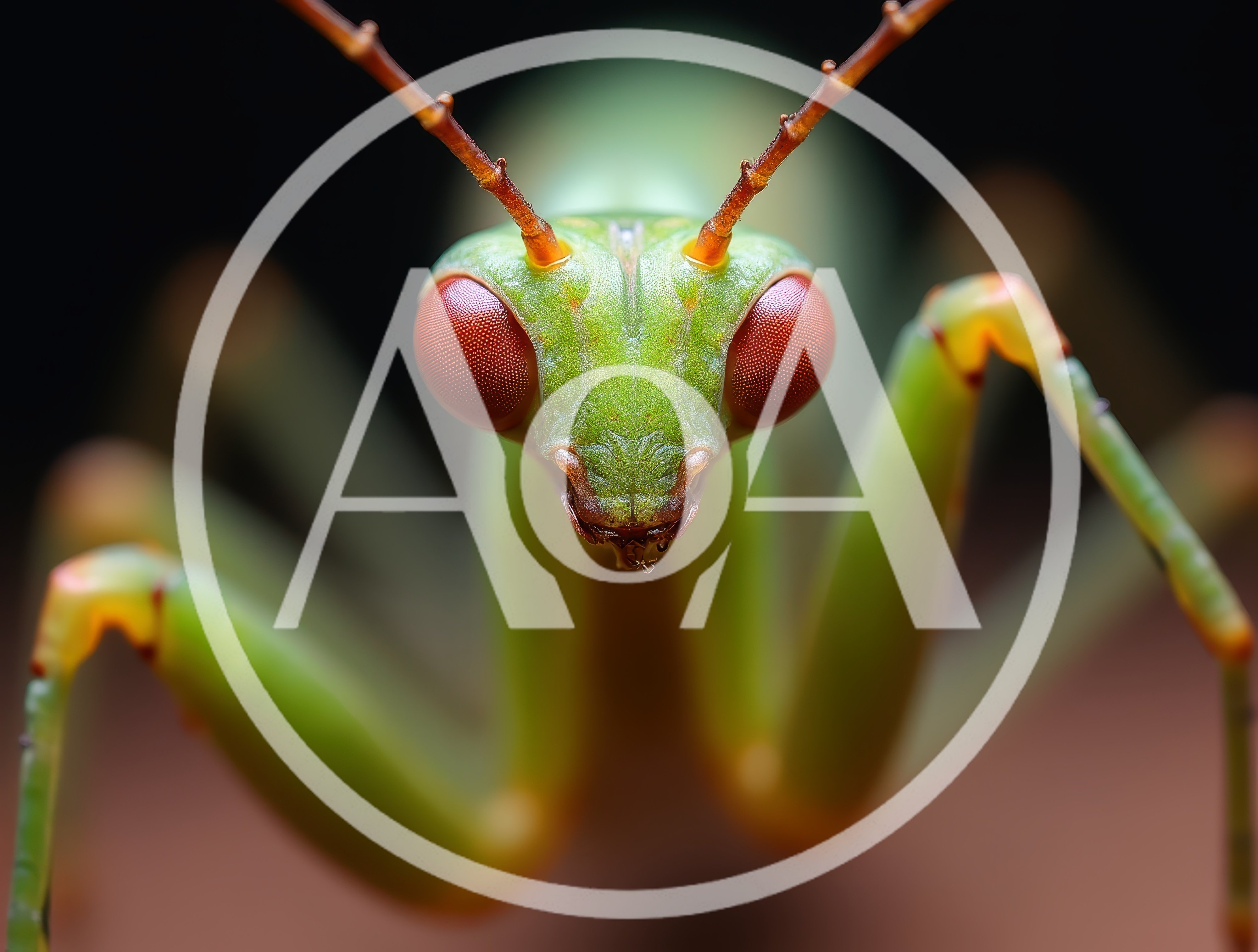 Macro Close Up Of A Green Praying Mantis