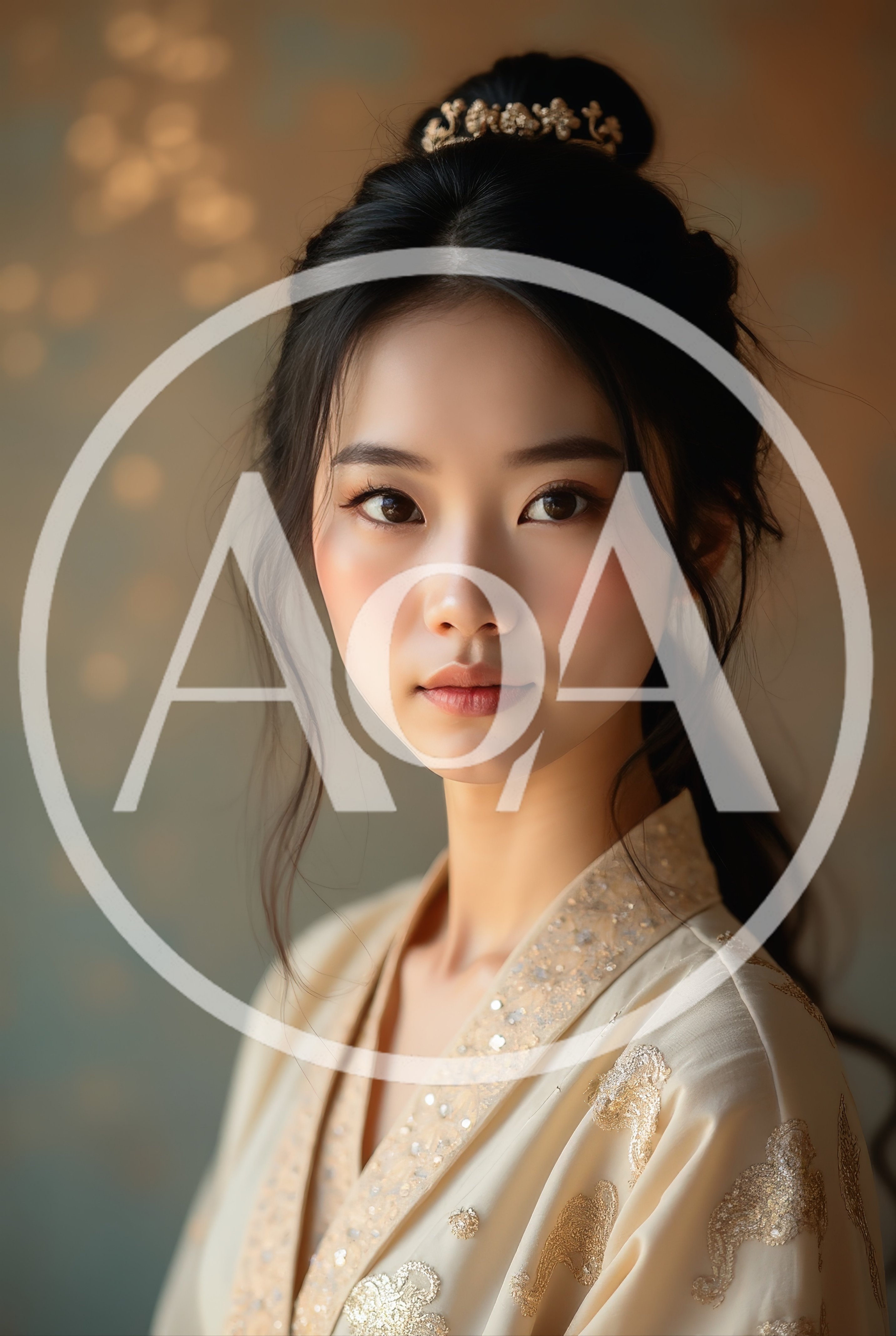 Portrait Of A Young Asian Woman In Traditional Attire