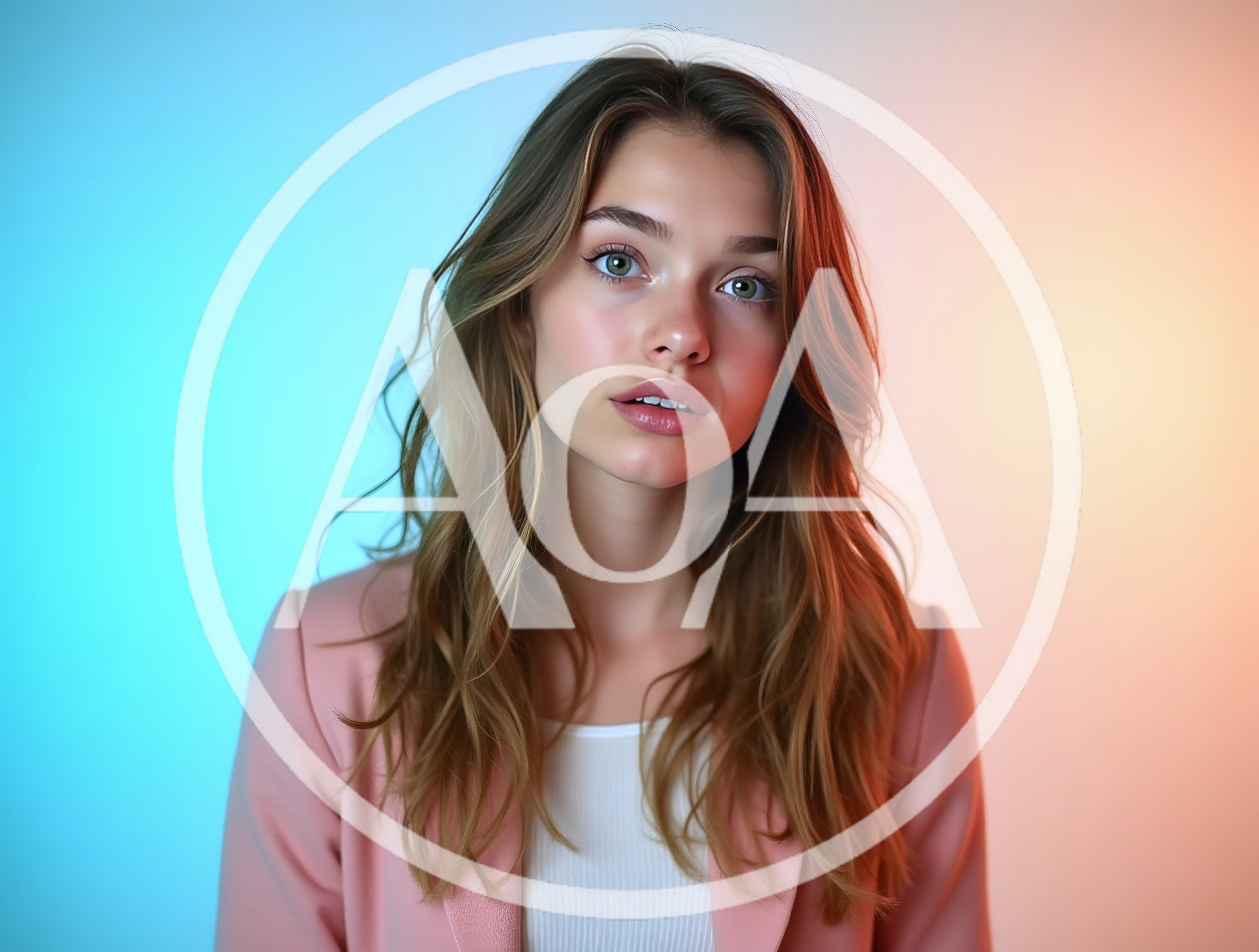 Portrait Of A Young Woman With Two Tone Lighting