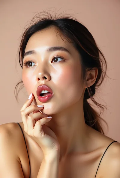 Portrait Of A Young Asian Woman With Natural Makeup
