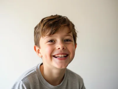 Portrait Of A Happy Young Boy Smiling