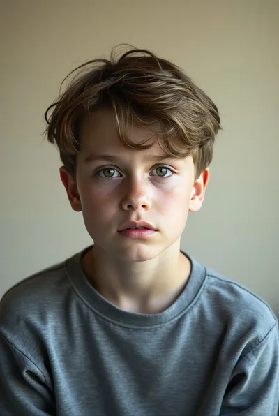 Portrait Of A Young Boy With Green Eyes