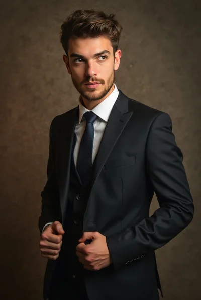 Handsome Young Man In A Formal Three Piece Suit