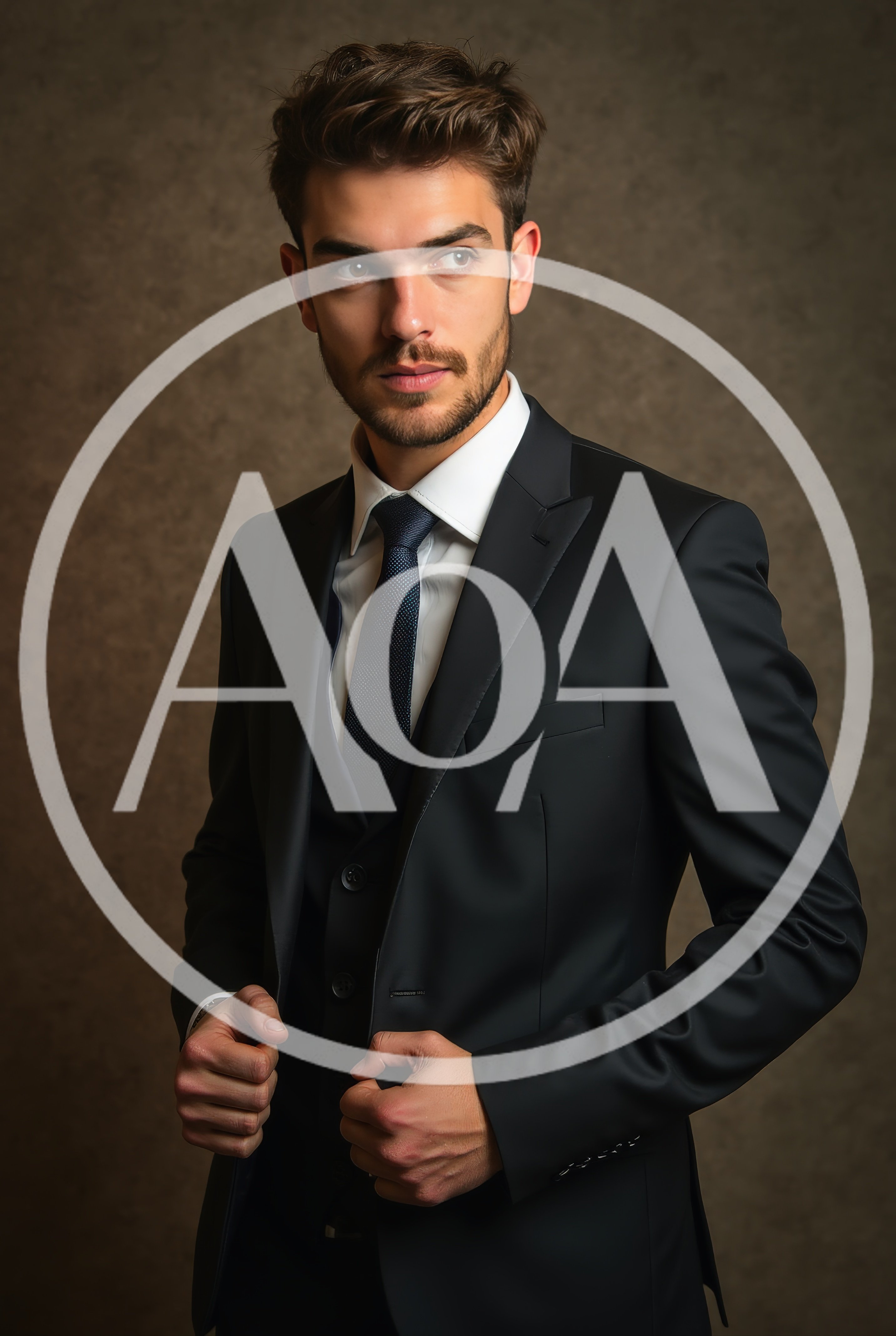 Handsome Young Man In A Formal Three Piece Suit
